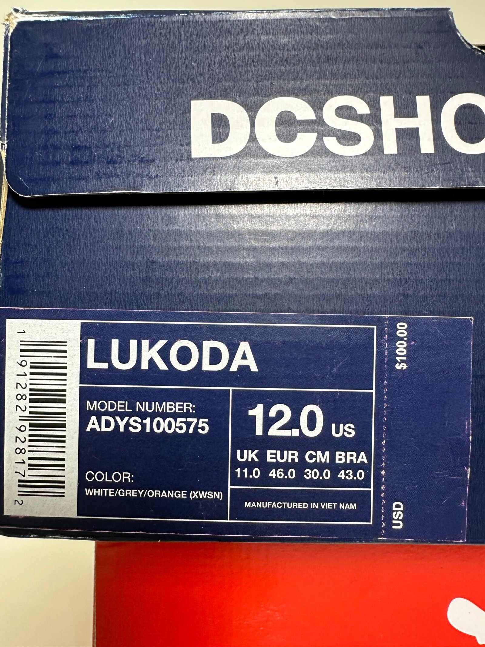 Tênis DC Lukoda Skate Inspired White / Orange - US 12 / BR 43 - Imagem 11