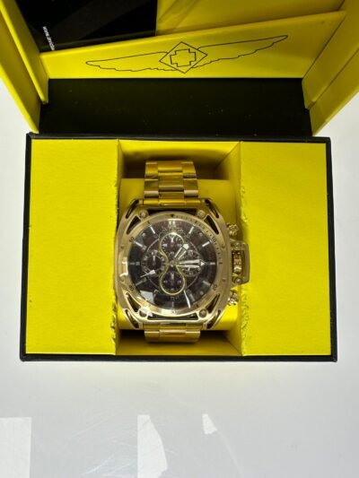 Relogio Invicta S1 Rally Chronograph Quartz Brown Dial Men's Watch - 52mm, Steel Gold Tone (39157)