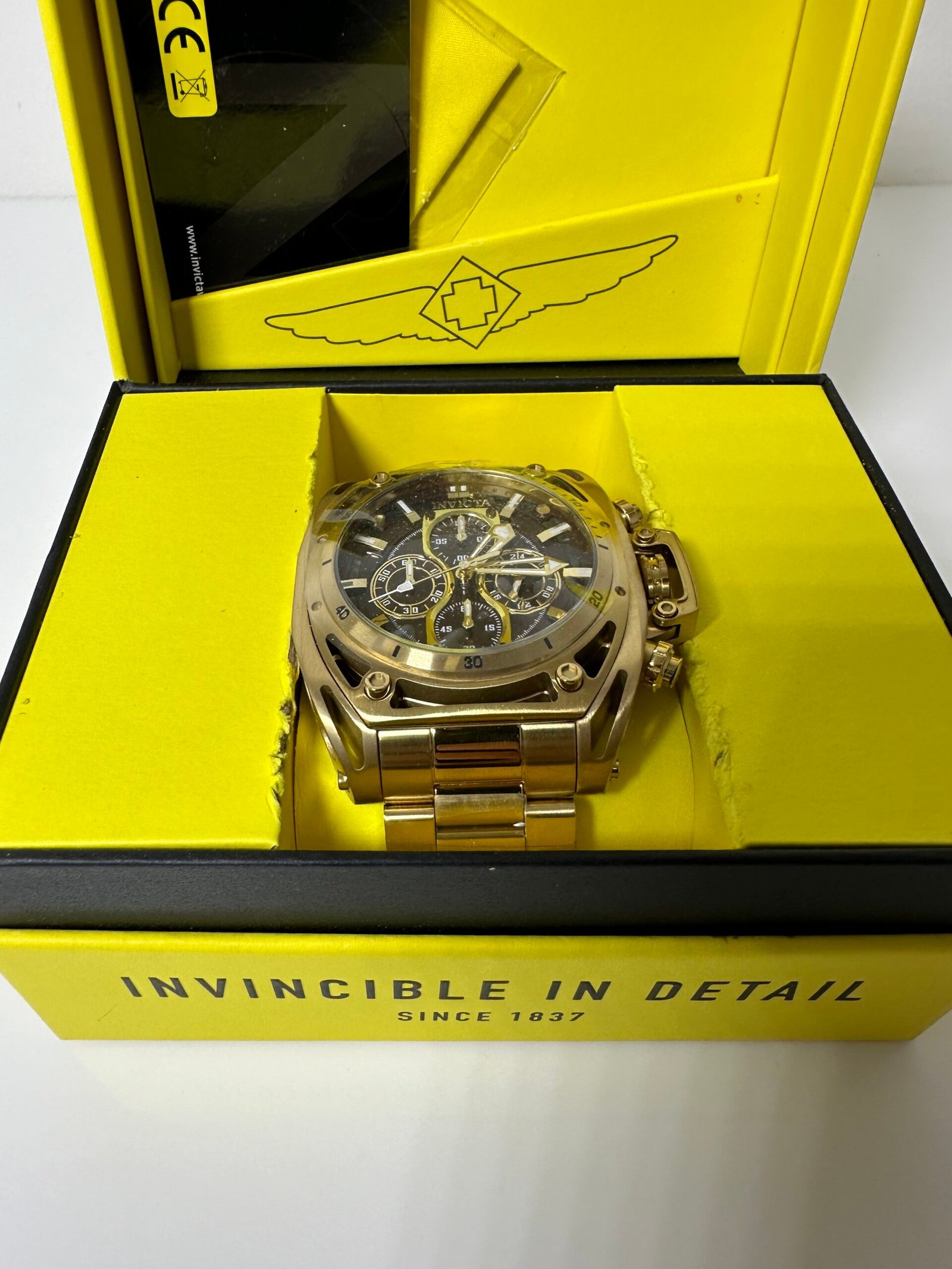 Relogio Invicta S1 Rally Chronograph Quartz Brown Dial Men's Watch - 52mm, Steel Gold Tone (39157) - Imagem 4