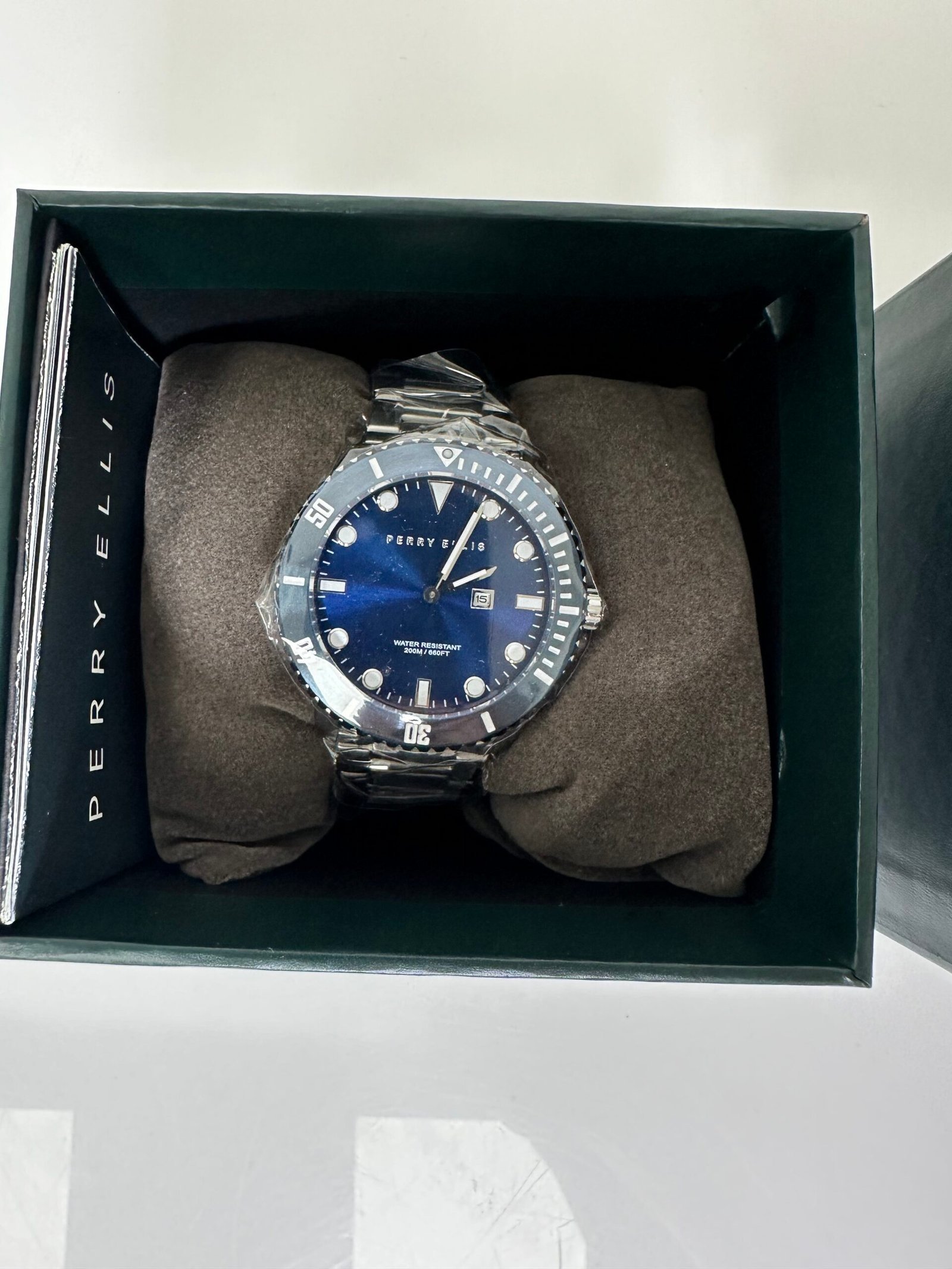 Relógio Perry Ellis Men’s Waterproof Deep Diver Quartz Luminous Watch - Imagem 3