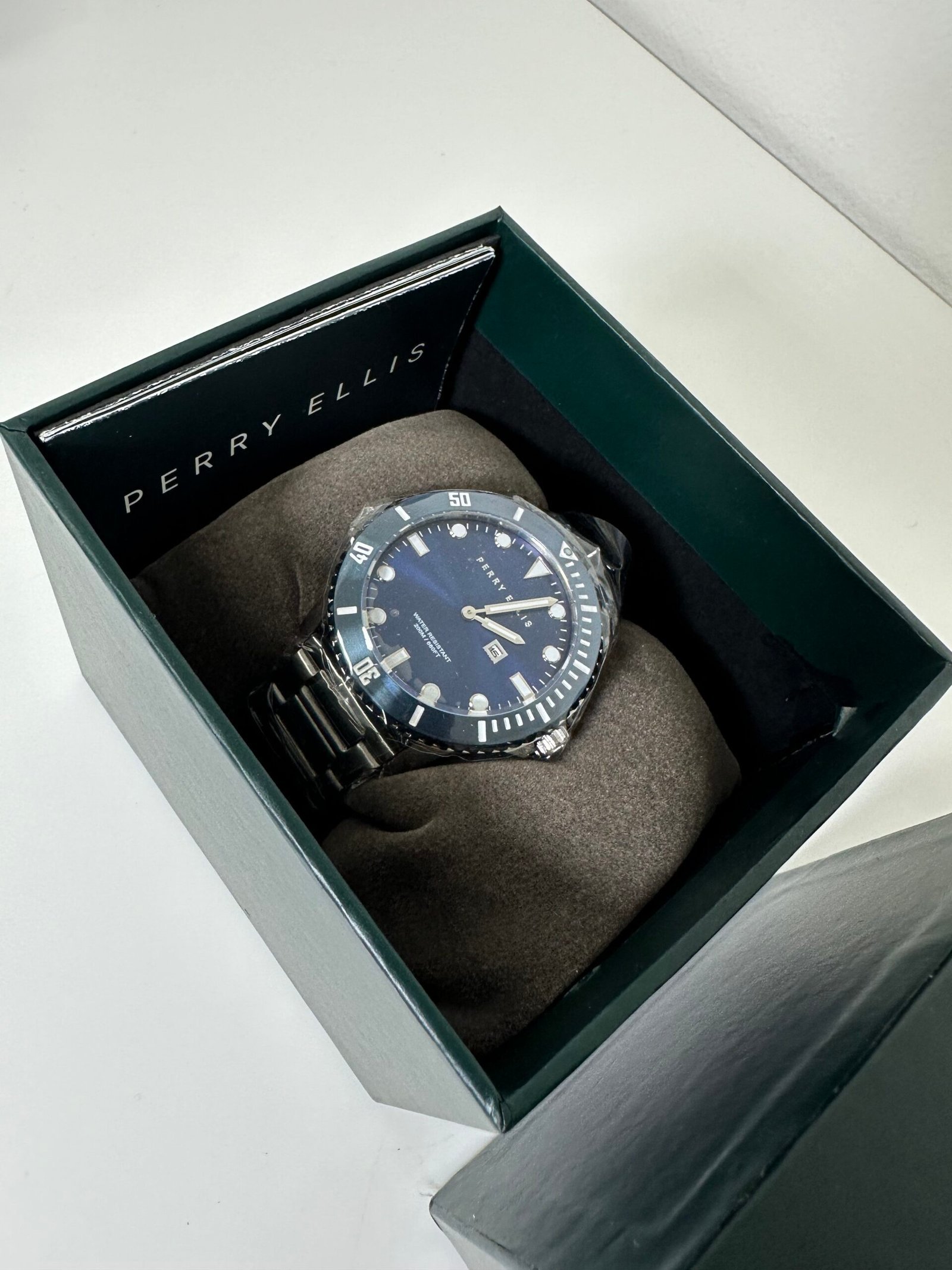 Relógio Perry Ellis Men’s Waterproof Deep Diver Quartz Luminous Watch - Imagem 2