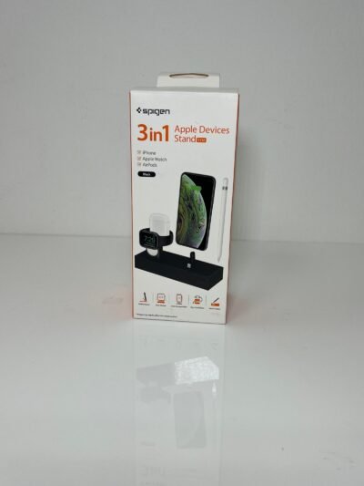 Estação de Carregamento para Produtos Apple - Spigen 3 in 1 Charging Station Designed for iPhone Stand, Apple Watch Stand All Series
