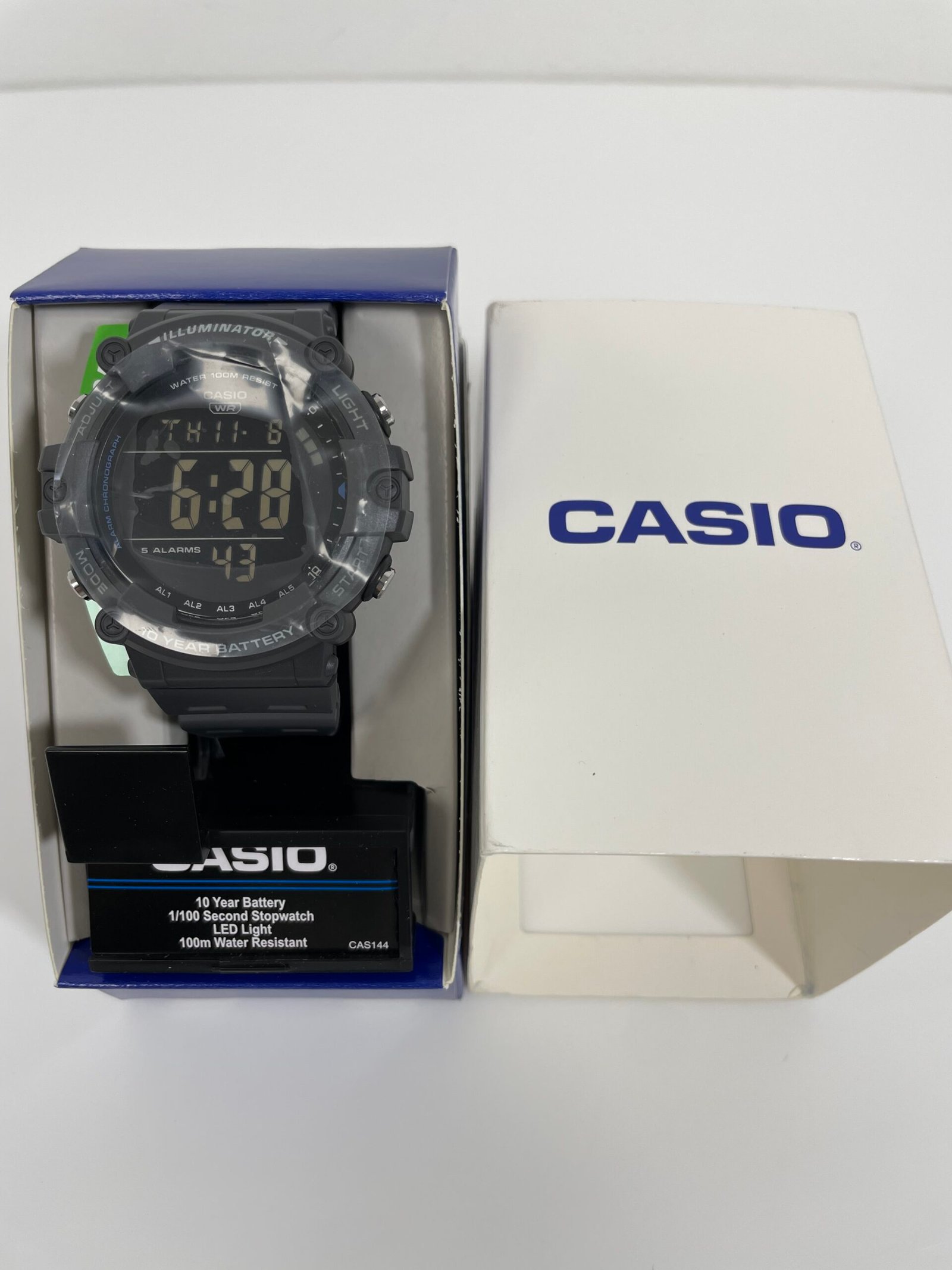 RelogioCasio Illuminator AE1500WH Series | 10-Year Battery | LED Backlight | 5-Alarms | 1/100 Sec Stopwatch | Men's Digital Watch - Imagem 2