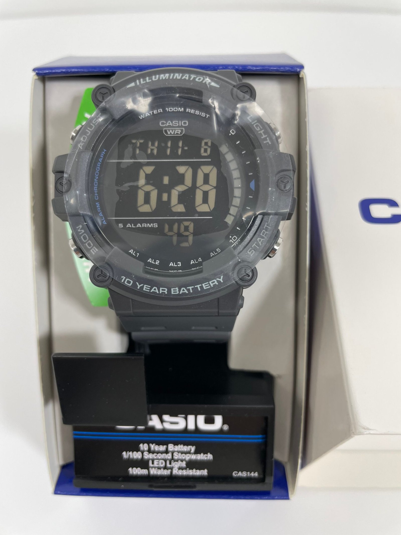RelogioCasio Illuminator AE1500WH Series | 10-Year Battery | LED Backlight | 5-Alarms | 1/100 Sec Stopwatch | Men's Digital Watch - Imagem 3