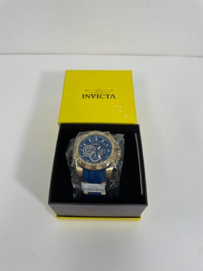 Relogio Invicta Speedway Impulse Men's Watch - 52mm, Gold, Blue (25508)