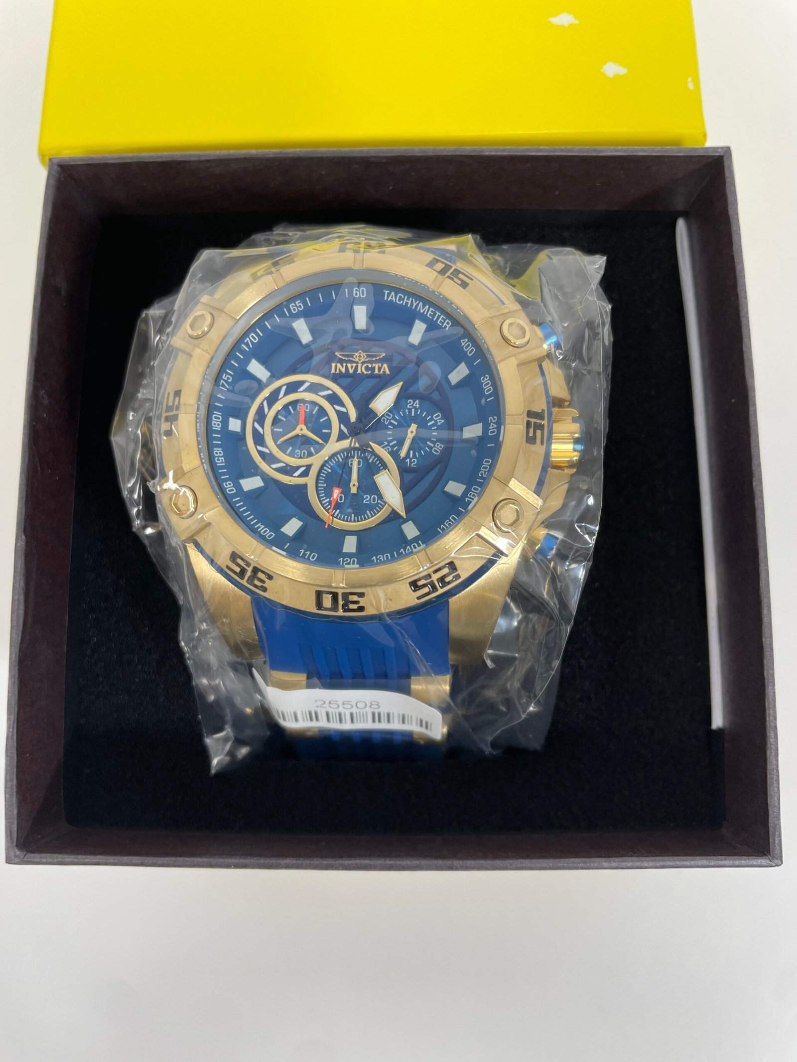 Relogio Invicta Speedway Impulse Men's Watch - 52mm, Gold, Blue (25508) - Imagem 3