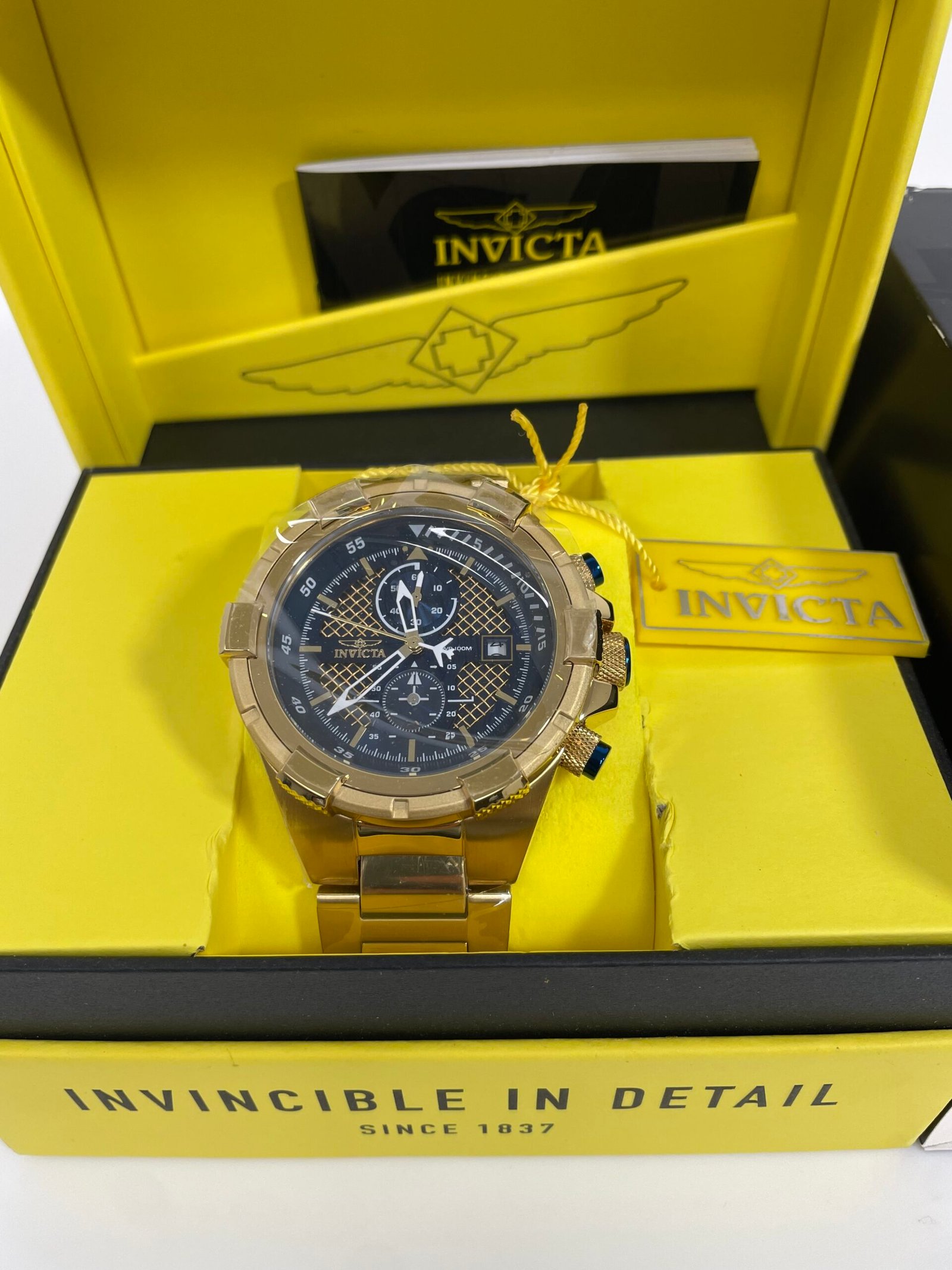 Relogio Invicta Aviator Falcon Men's Watch - 50.5mm, Gold (39389) - Imagem 3
