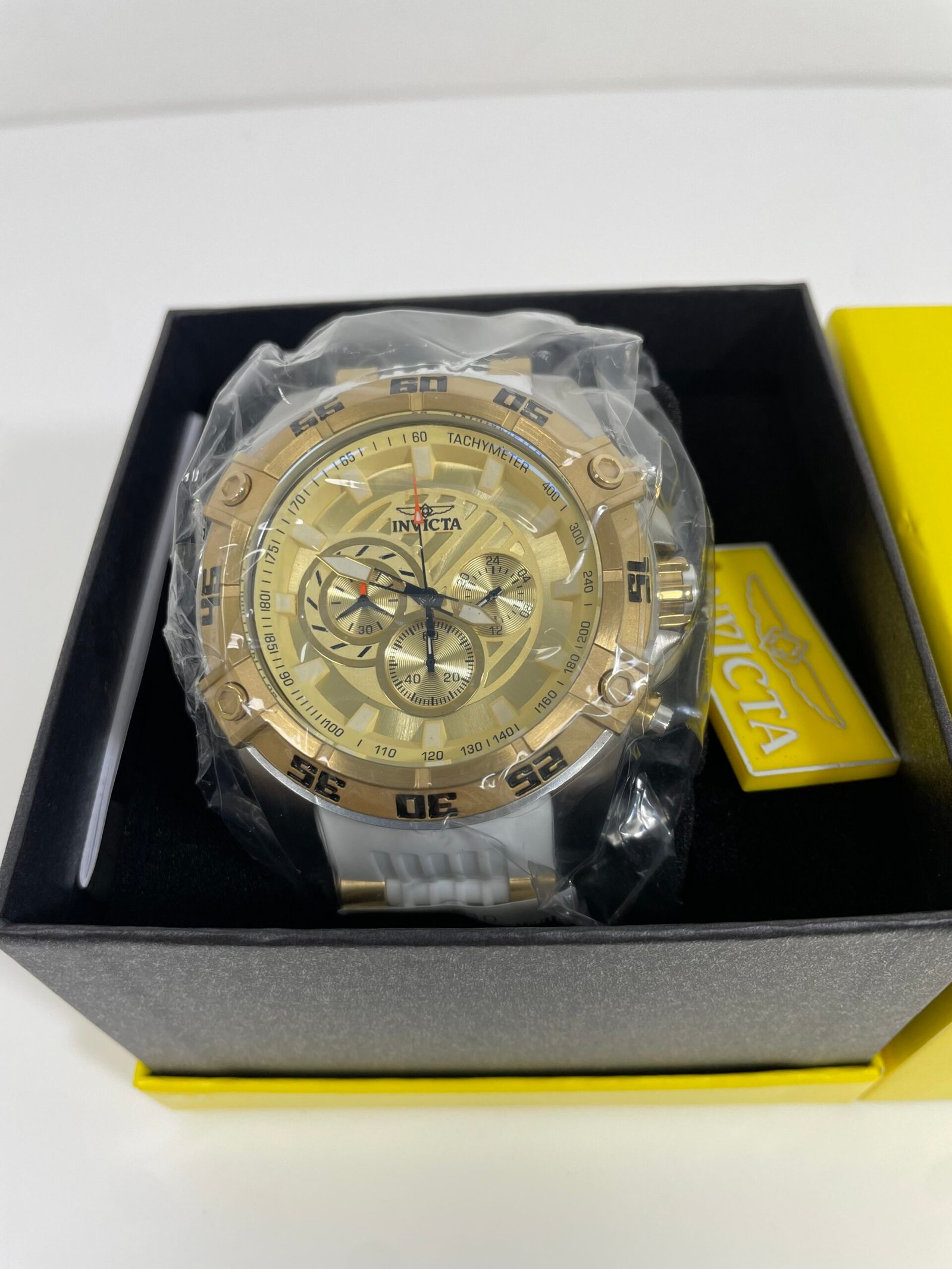 Relogio Invicta Speedway Impulse Men's Watch - 52mm, Gold, White (25510) - Imagem 3