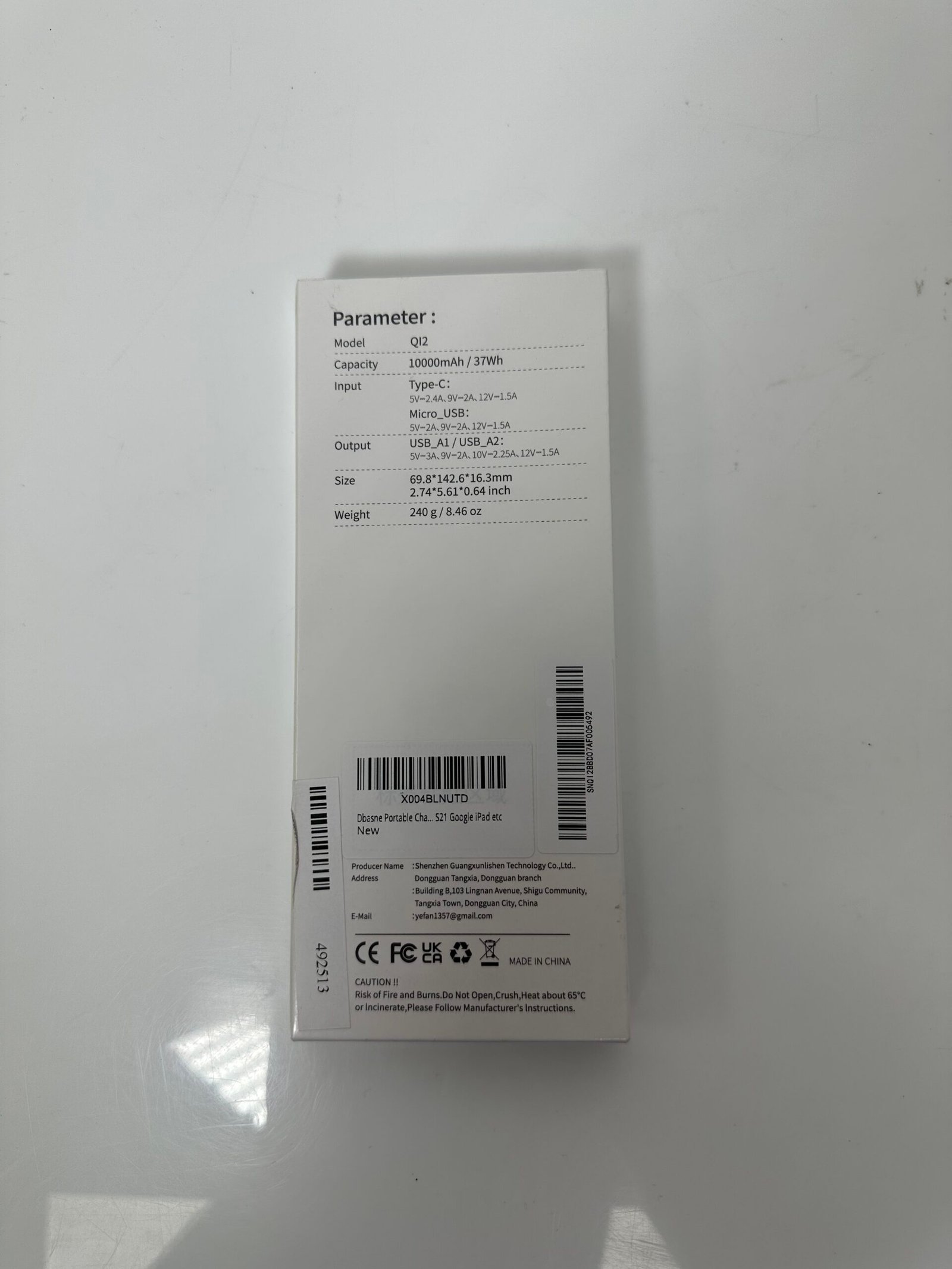 Dbasne - Q12 Power Bank - 10000mAh/37Wh - Novo (Lacrado) - Imagem 2
