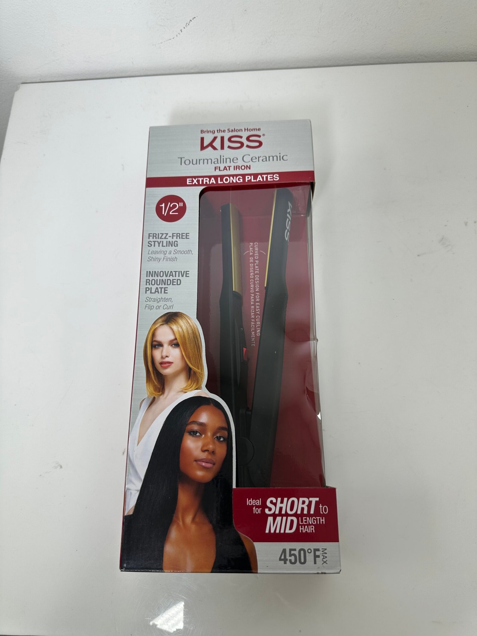Kiss - Tourmaline Ceramic - Flat Iron - Ideal para cabelos curtos e medios - Novo (Na caixa)