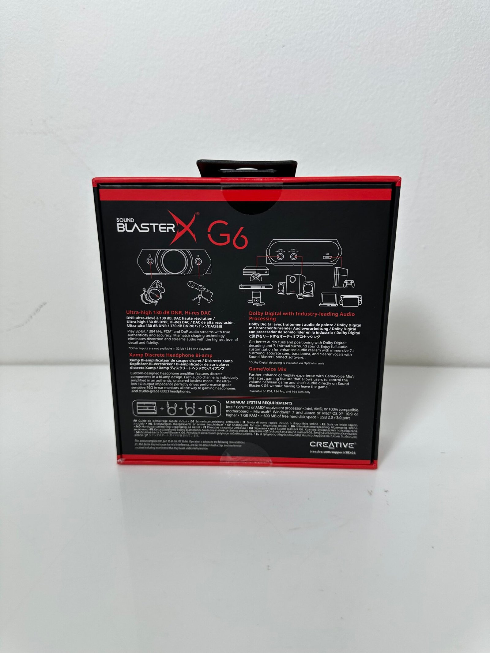 Sound Blaster X - G6 Hi-res Gaming Dac and USB Sound Carda with HeadPhone Bi-AMP - Novo (lacrado) - Imagem 2