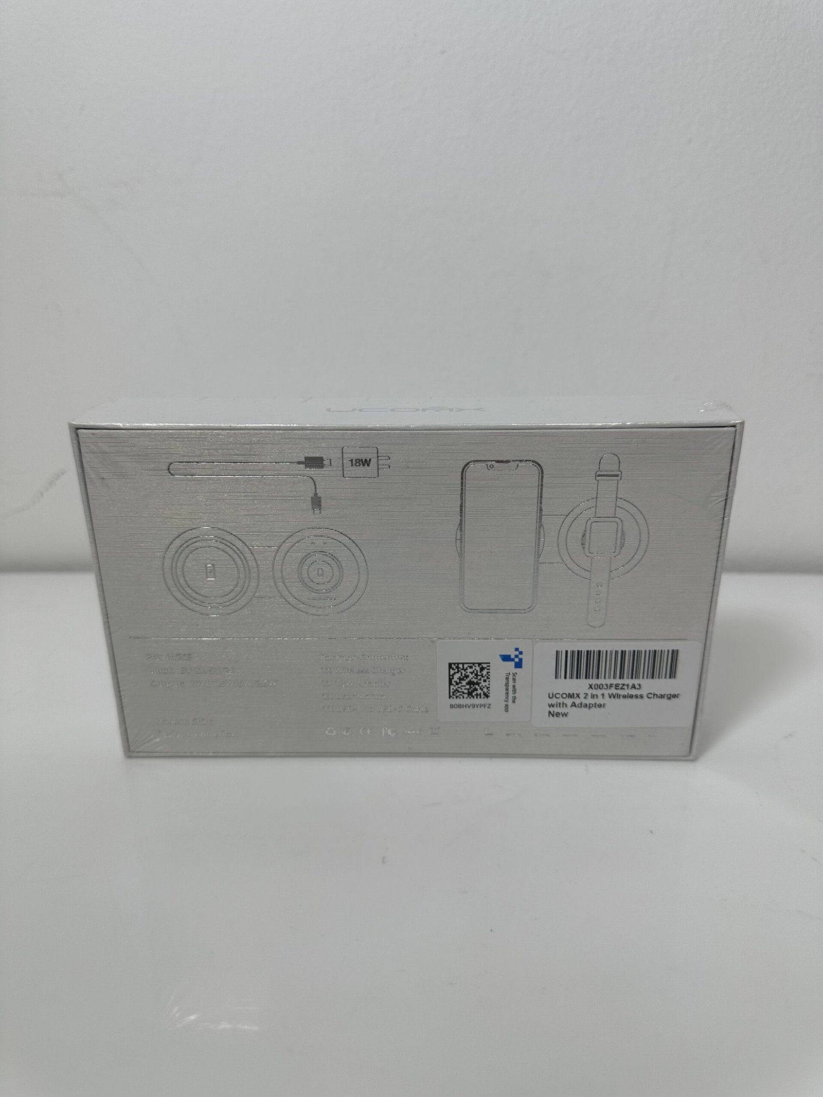 2-in-1 Wireless Charger - White - UCOMX - Novo (na caixa) - Imagem 2