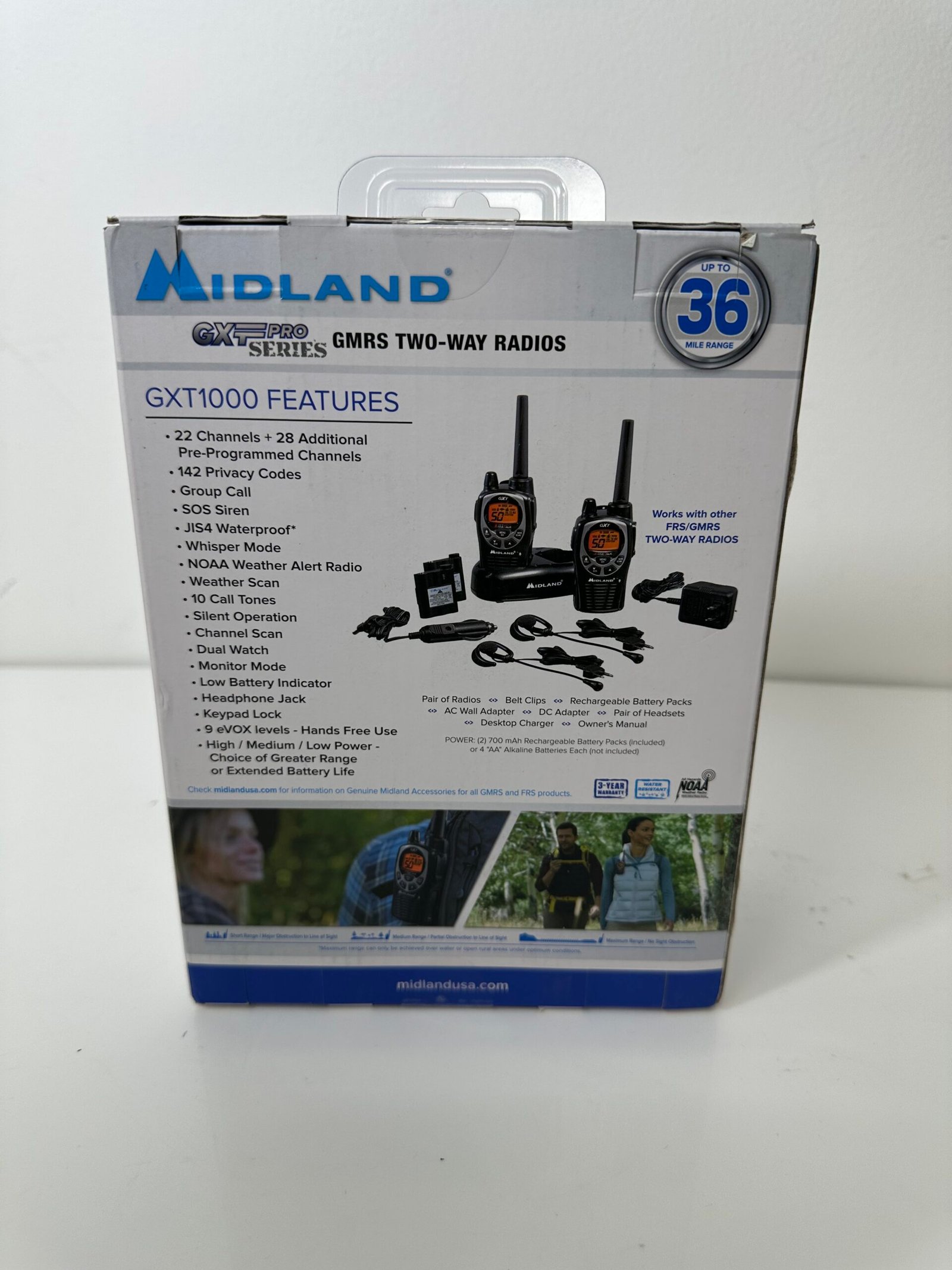 Midland GXT Pro Series - GMRS Two-Way Radios - Pack com 2 walkie-talkies - Novo (lacrado) - Imagem 2