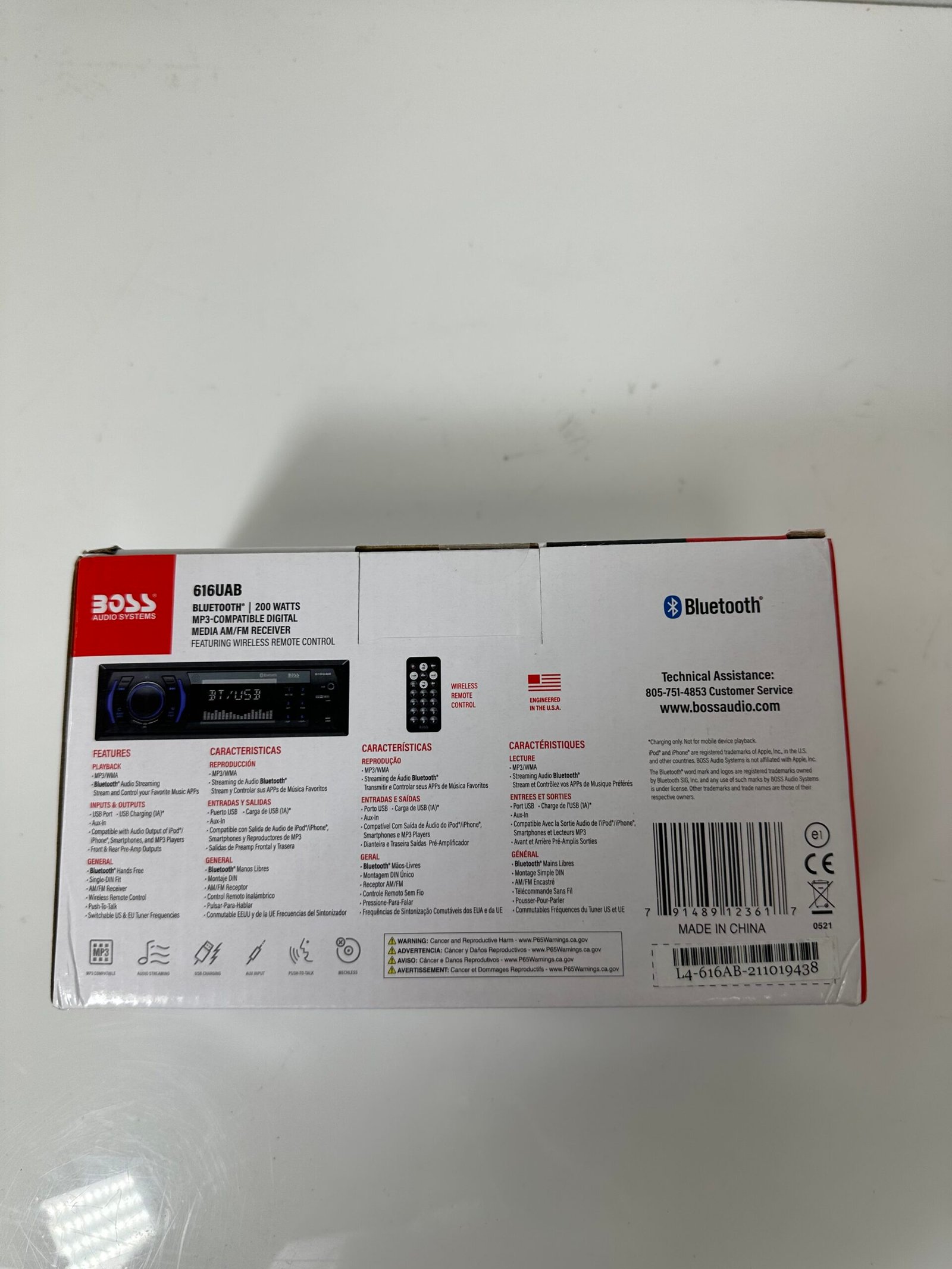Boss Audio Systems - 616UAB Bluetooth MP3-Compatible Digital AM/FM - Produto Novo (lacrado) - Imagem 3