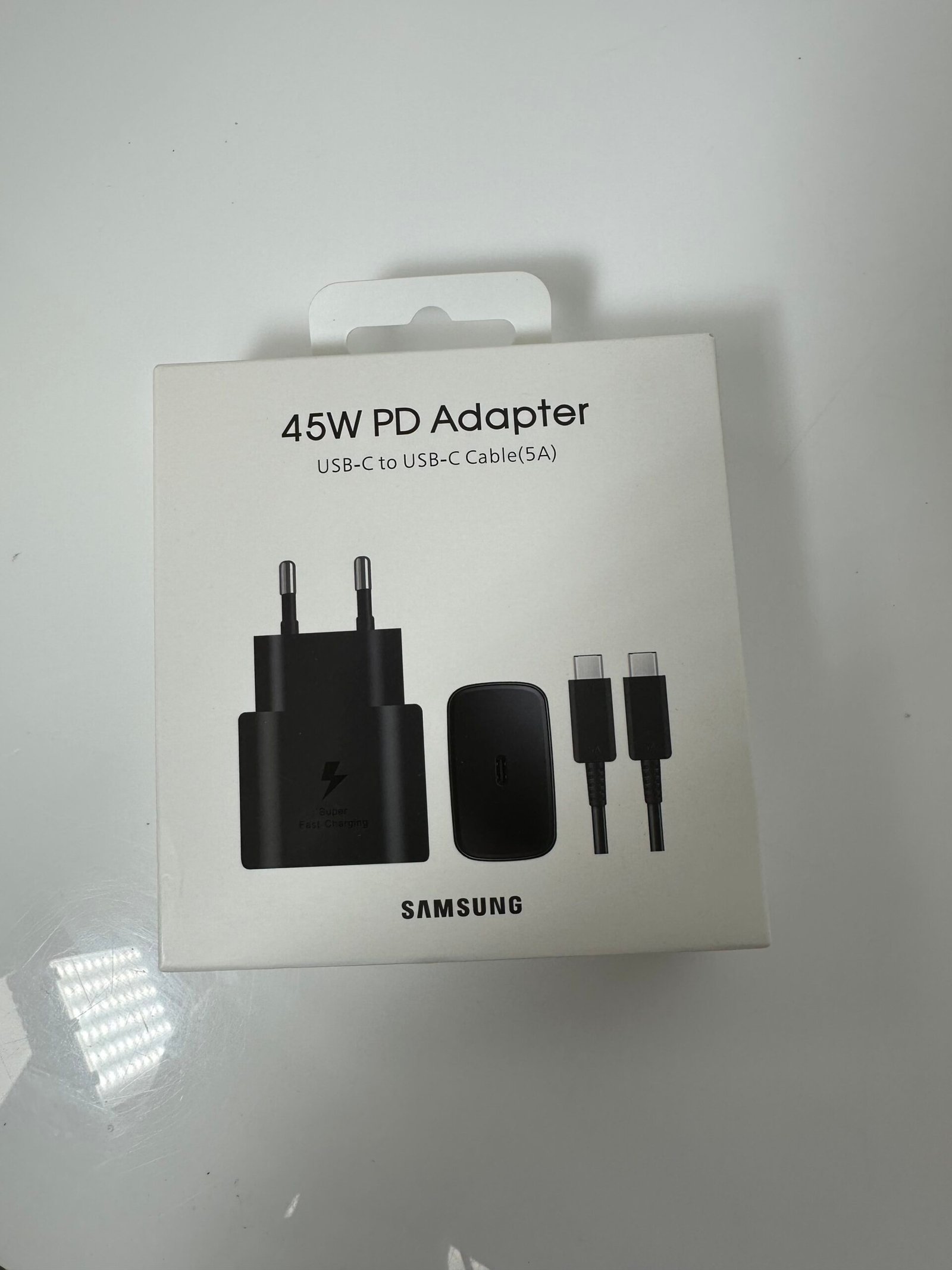 Samsung - 45W PD Adapter - USB-C to USB-C Cable - Produto Novo (lacrado)