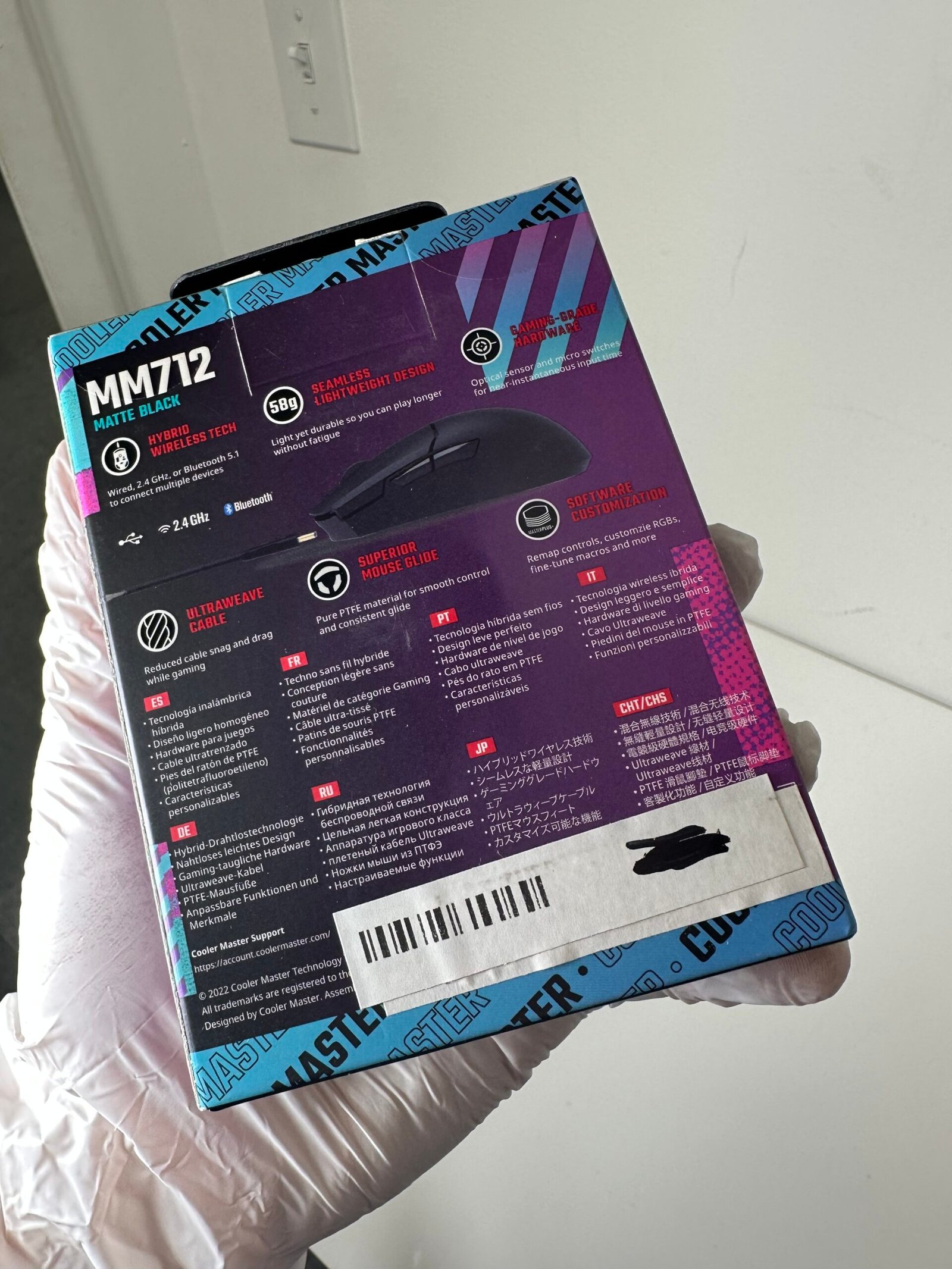 CoolerMaster - Mouse Wireless MM712 - Matte Black - Produto novo (Na caixa) - Imagem 2