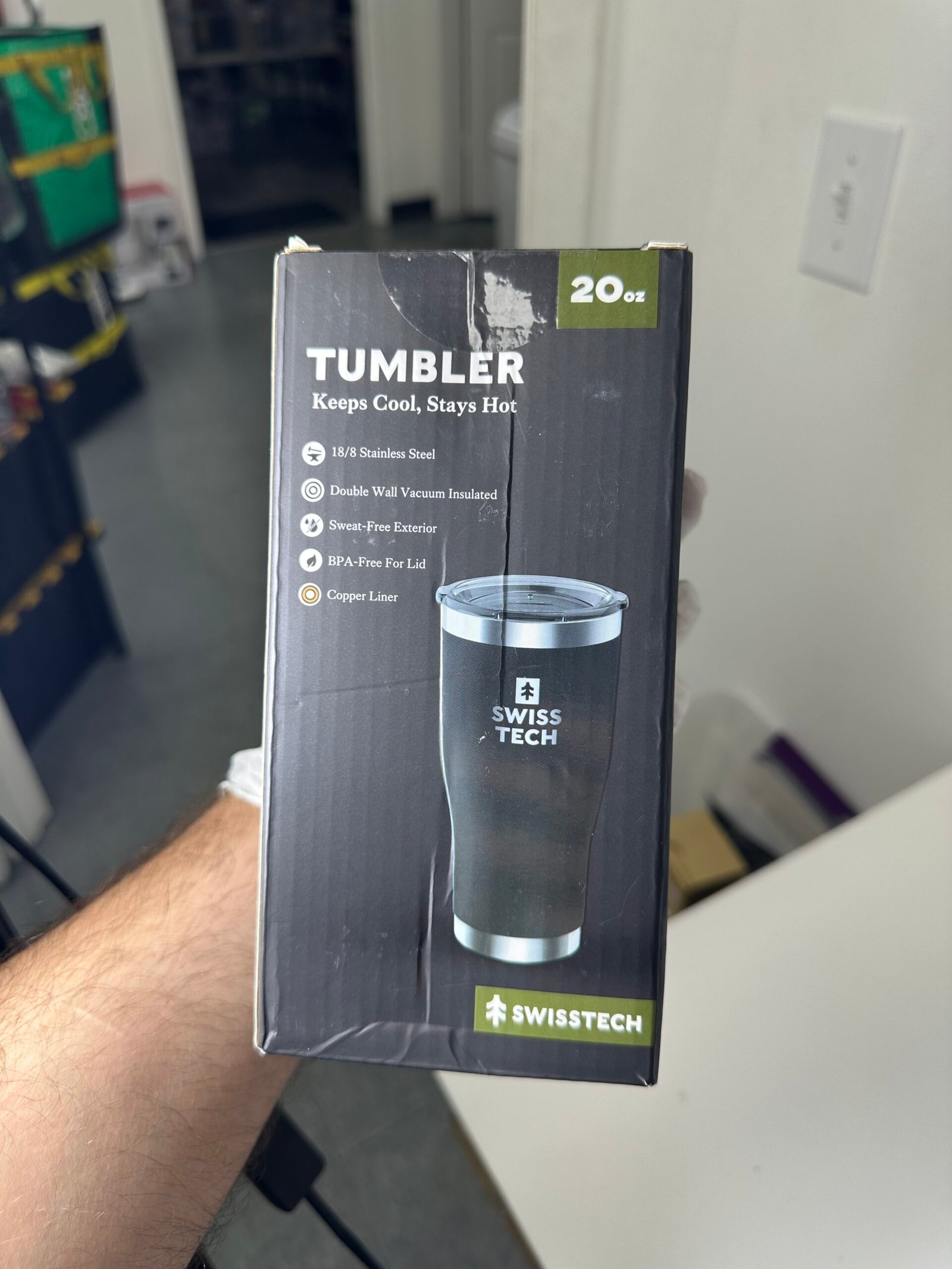 SwissTech - Tubler 20oz Double Wall Vacuum Insulated - Black - Produto Novo (lacrado) - Imagem 2