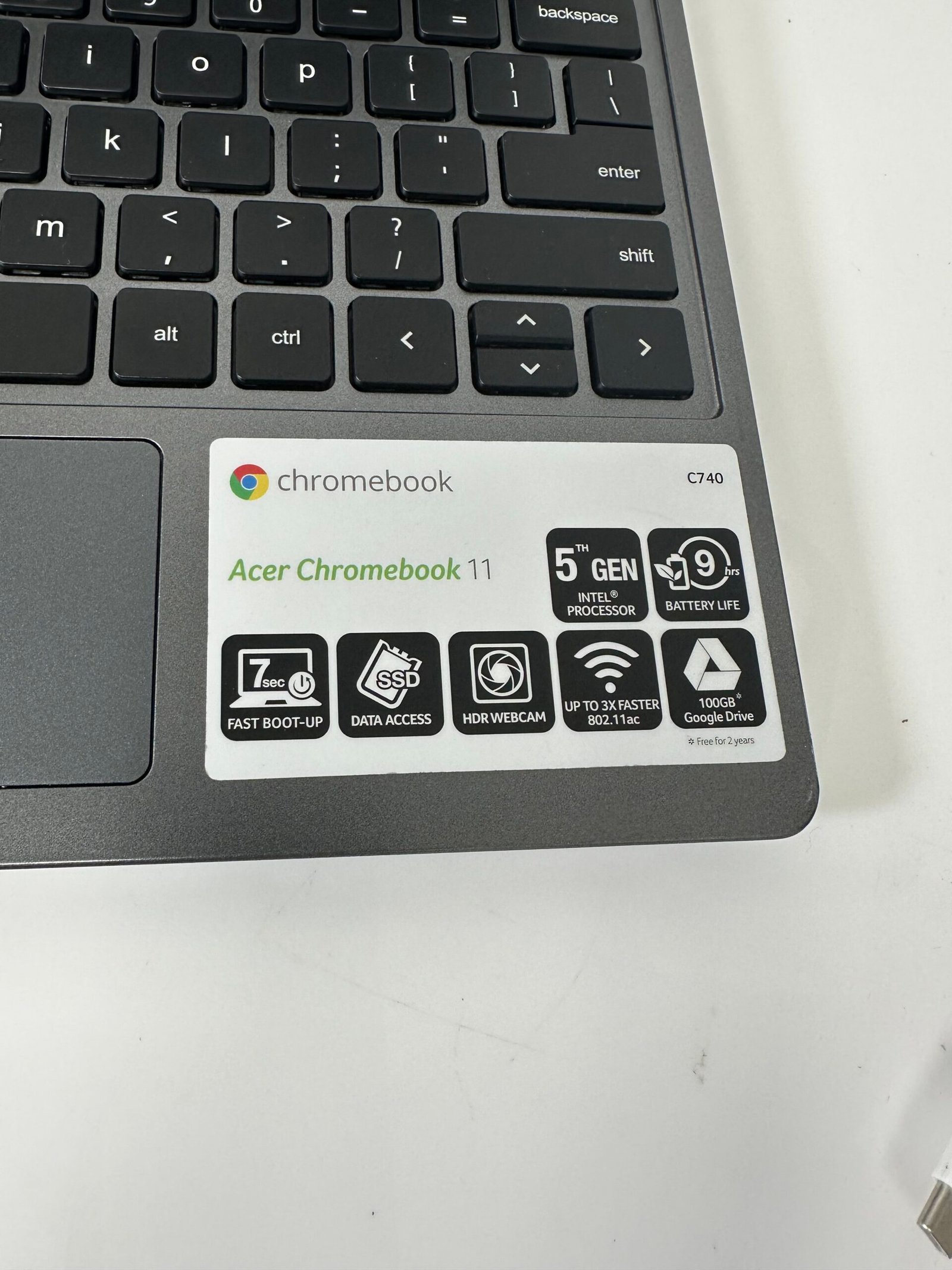 Acer Chromebook Model C740 ZHN - Processador Intel Celeron - Condição: Excelente (A+) - Imagem 9