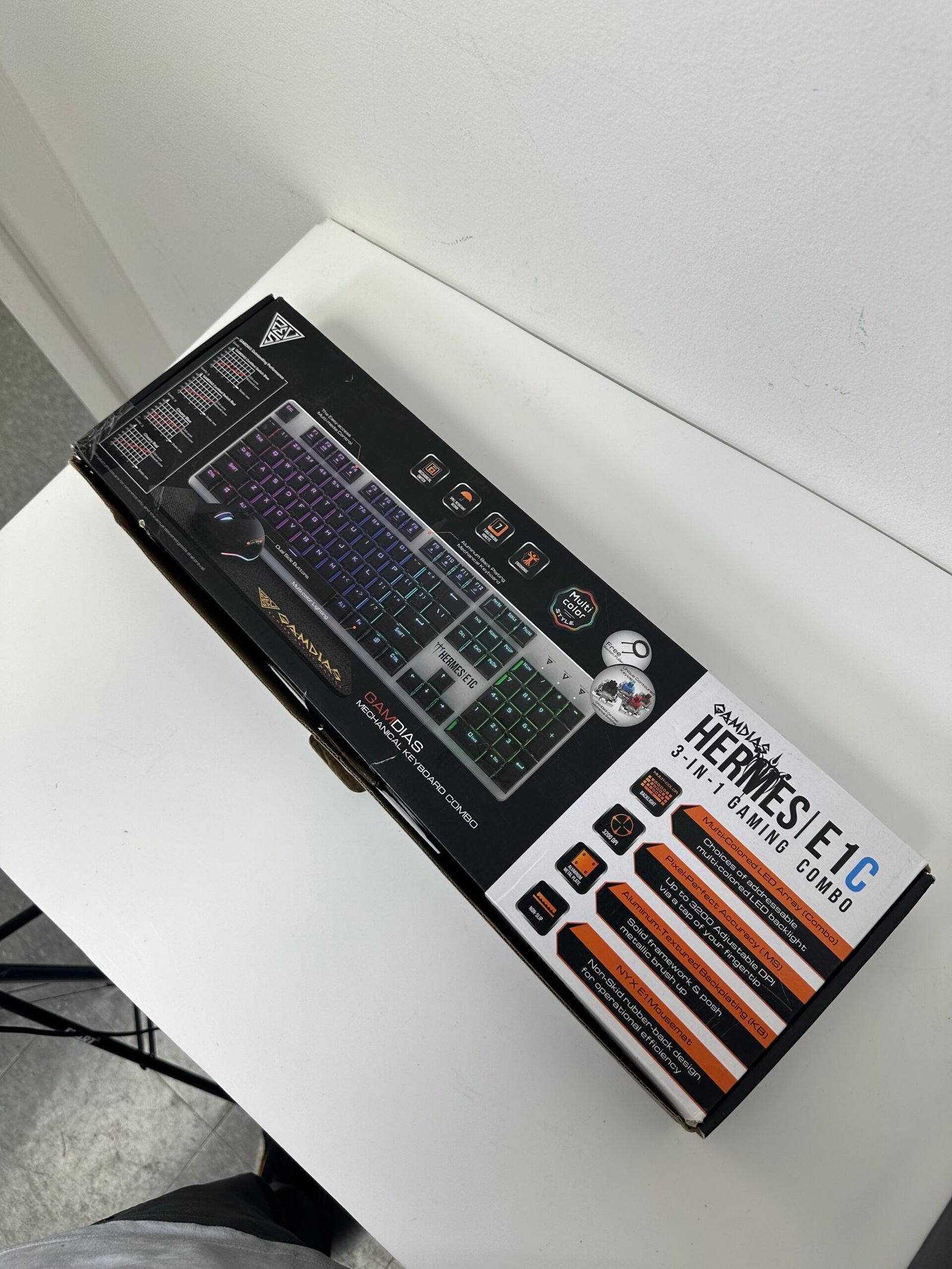 GAMDIAS - Hermes E 1C - 3-IN-1 Gaming Combo - Mechanical Keyboard - Produto Novo (Open Box)