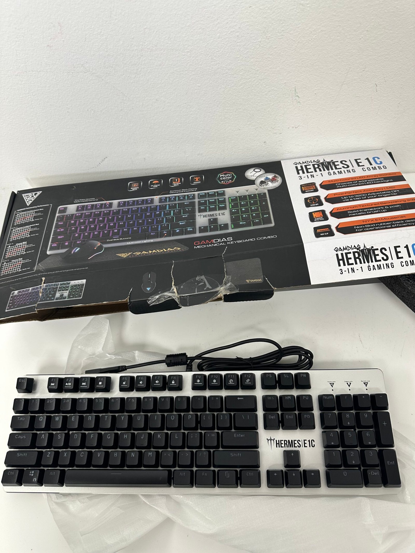 GAMDIAS - Hermes E 1C - 3-IN-1 Gaming Combo - Mechanical Keyboard - Produto Novo (Open Box) - Imagem 3