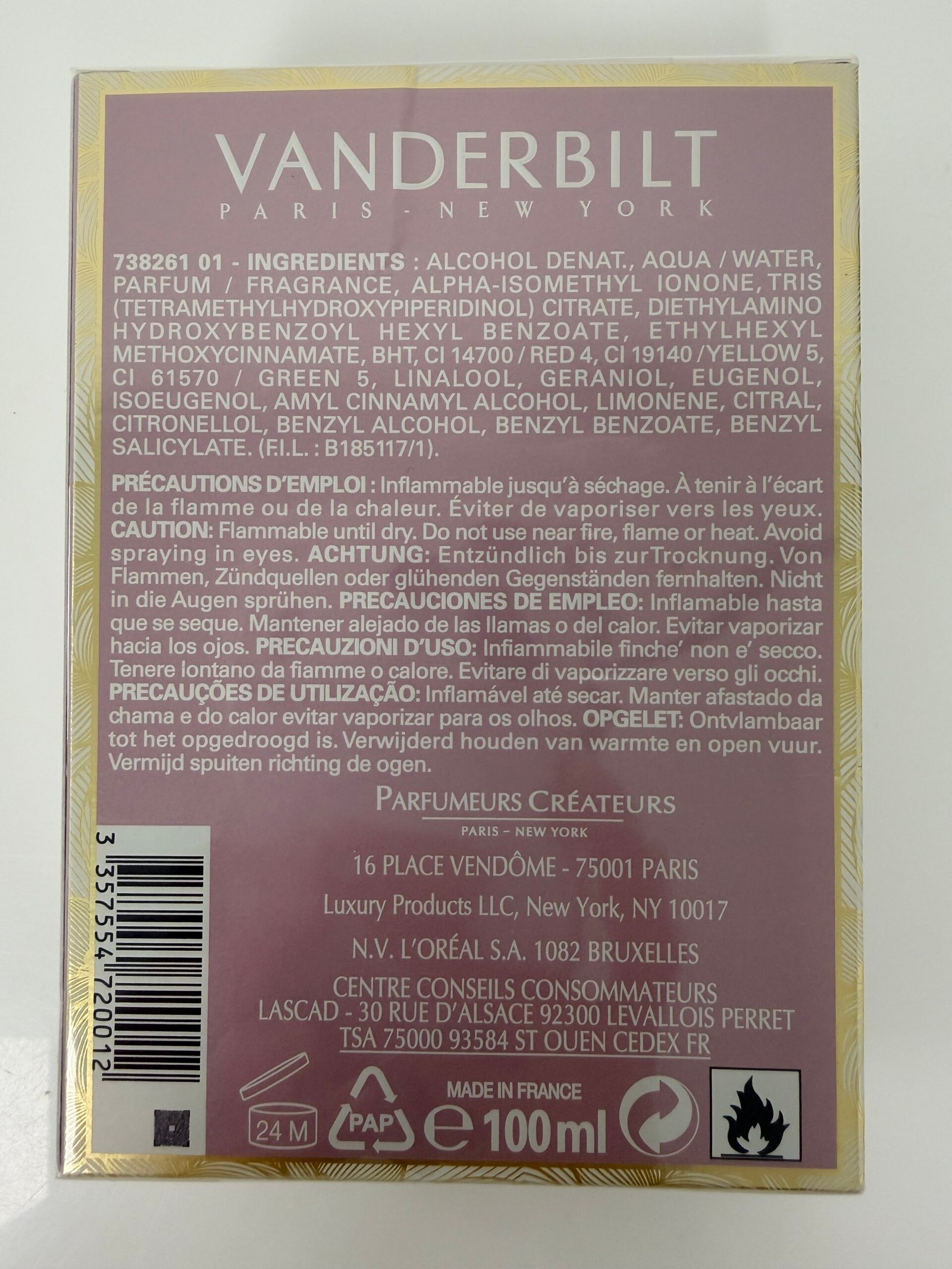 Perfume Gloria Vanderbilt for Women - 100ml EDT Spray - Produto Novo (Lacrado) - Imagem 2