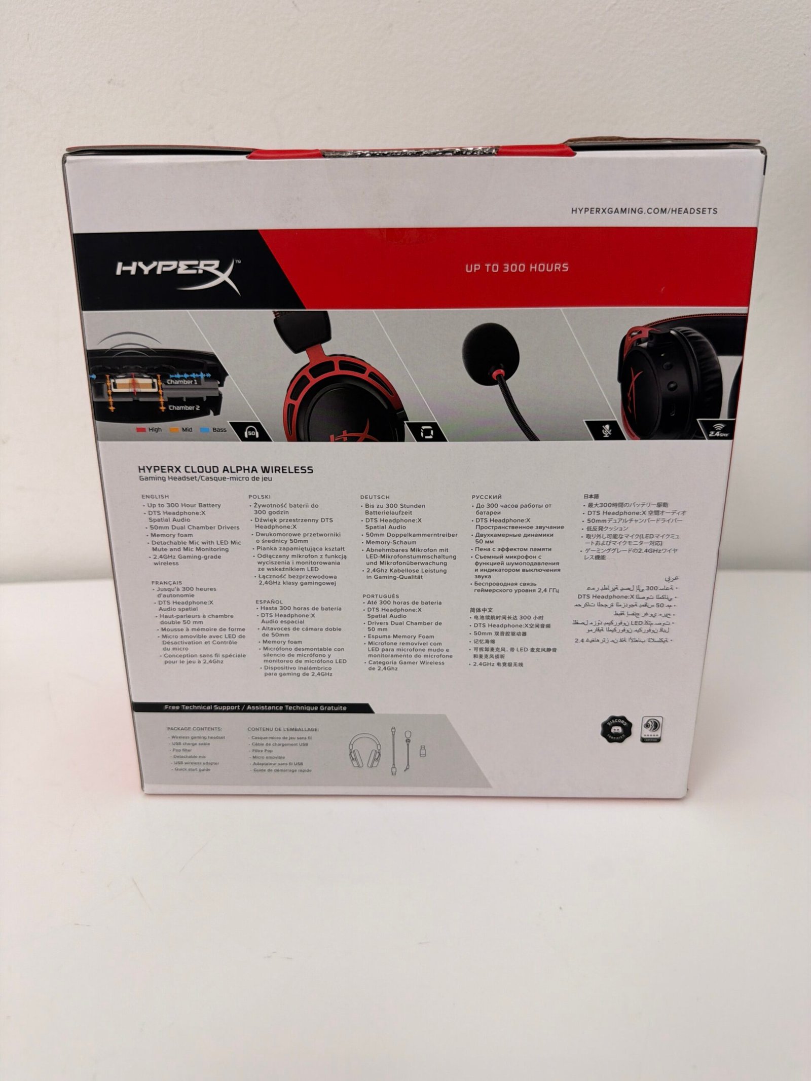 HyperX Could Alpha Wireless Gaming Headset for PC - Black: Adjustable Headband- Produto Novo - Imagem 2