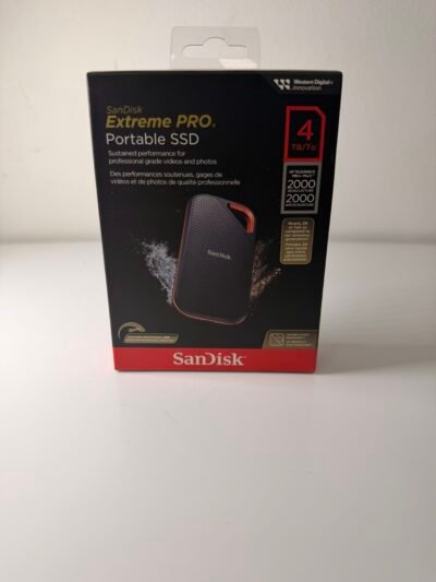 SanDisk Extreme PRO Portable SSD 4TB USB-C Water & Dust Resistant 2000MB- Produto Novo (Lacrado)