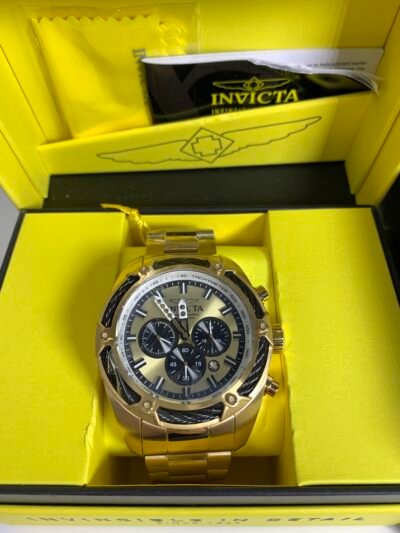 Invicta 31439 Bolt Chronograph Gold Tone 52mm Men's Watch Rare NIB