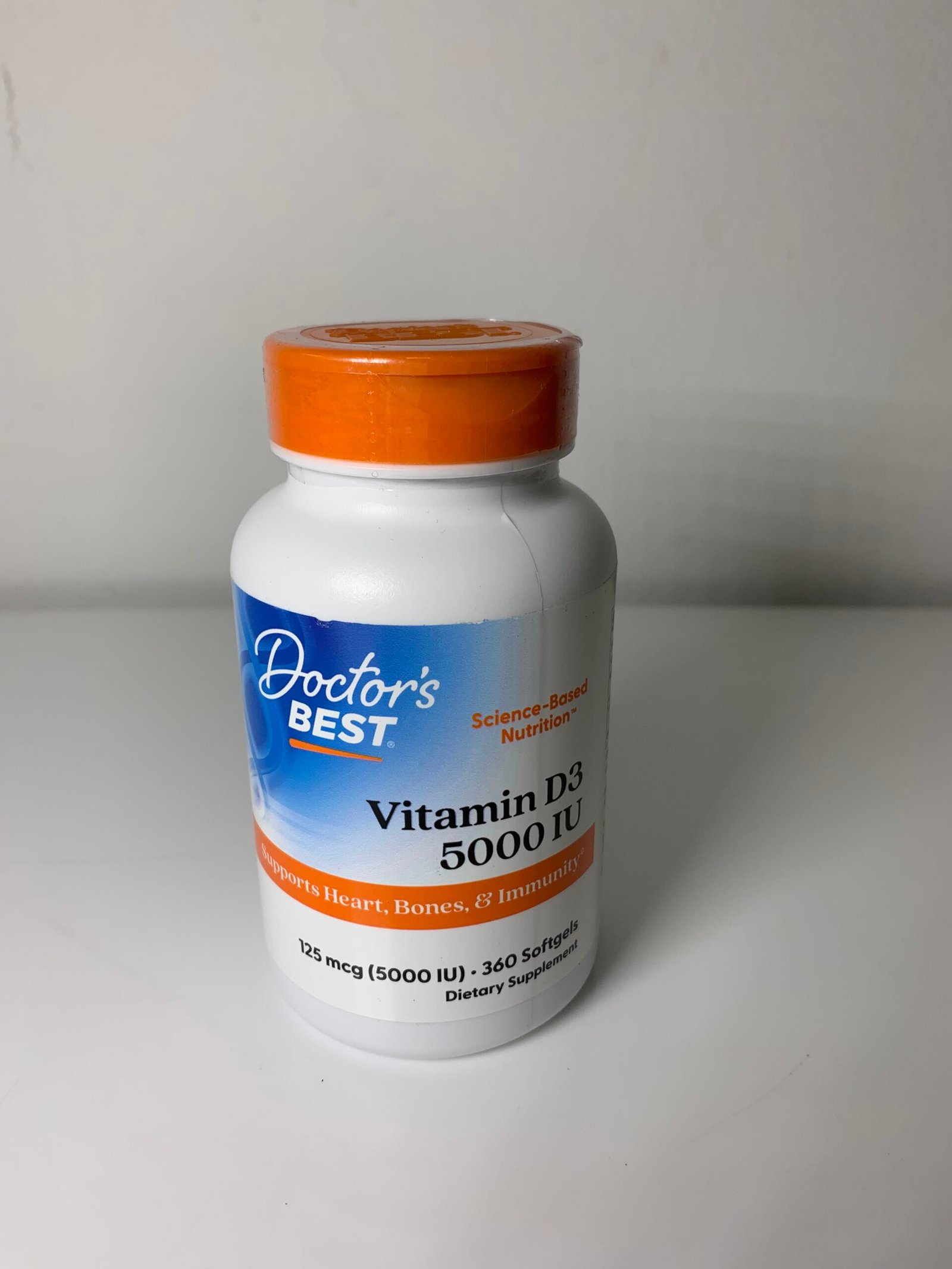 Doctor's Best Vitamin D3 5000 IU 125 mcg 360 Softgels(Novo)