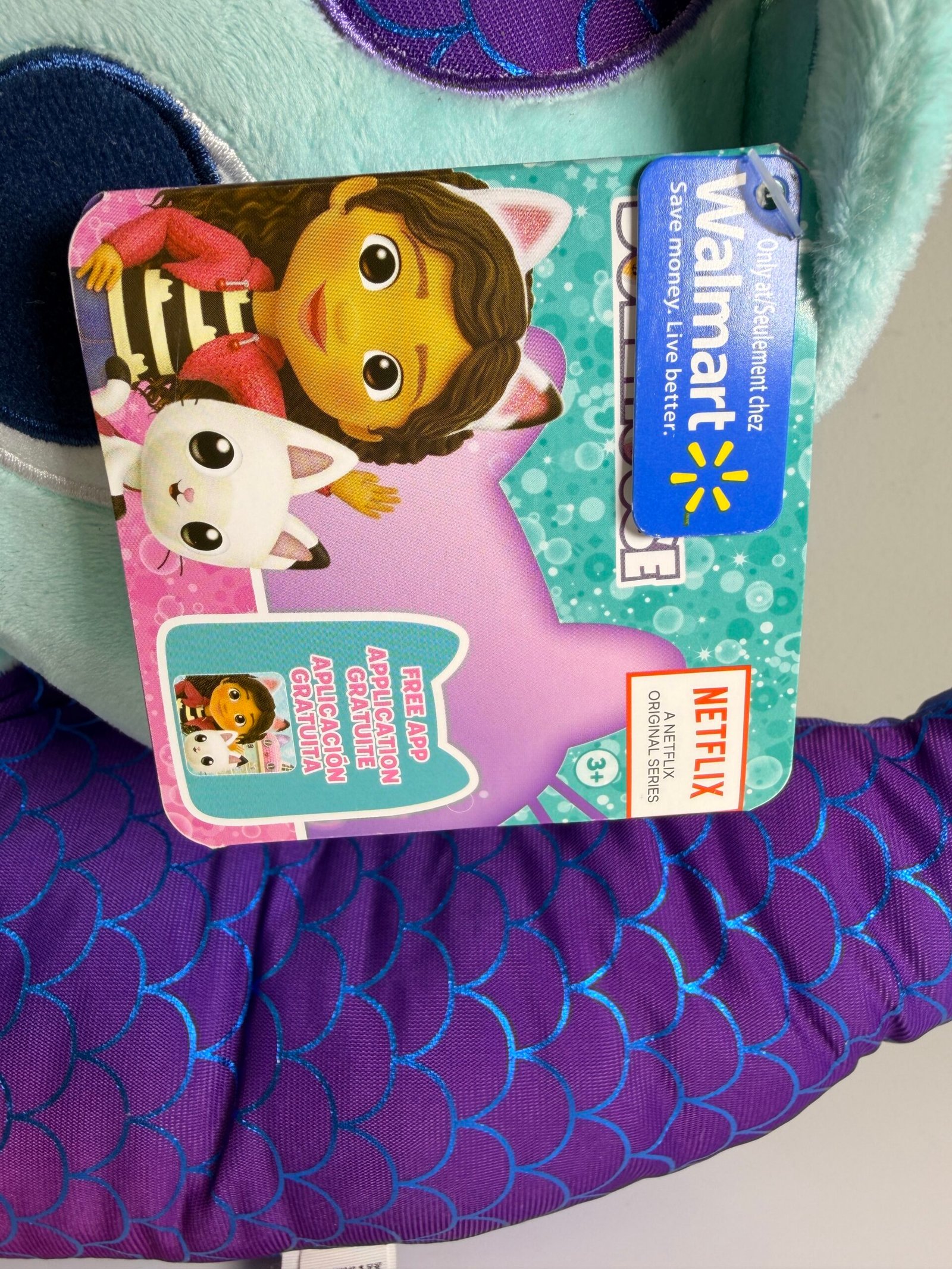 Gabby's Dollhouse Mercat stuffed animal Dreamworks half cat/half fish hybrid (Novo) - Imagem 4