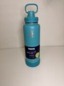 Takeya Actives Stainless Steel Water Bottle, Insulated Spout Lid, Keeps Drinks Cold 24 Hrs, Leakproof, Durable, Dishwasher Safe, Ideal for Gym, Travel, Fits Most Cup Holders, 40 oz/Teal (novo)