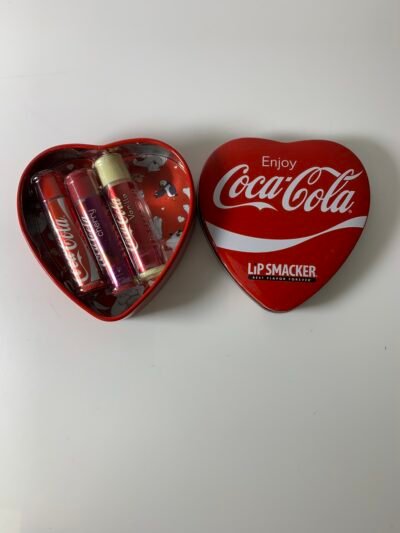 Coca-Cola Lip Smackers 3 Piece Set With Heart Shaped Collectors - Produto(Novo)