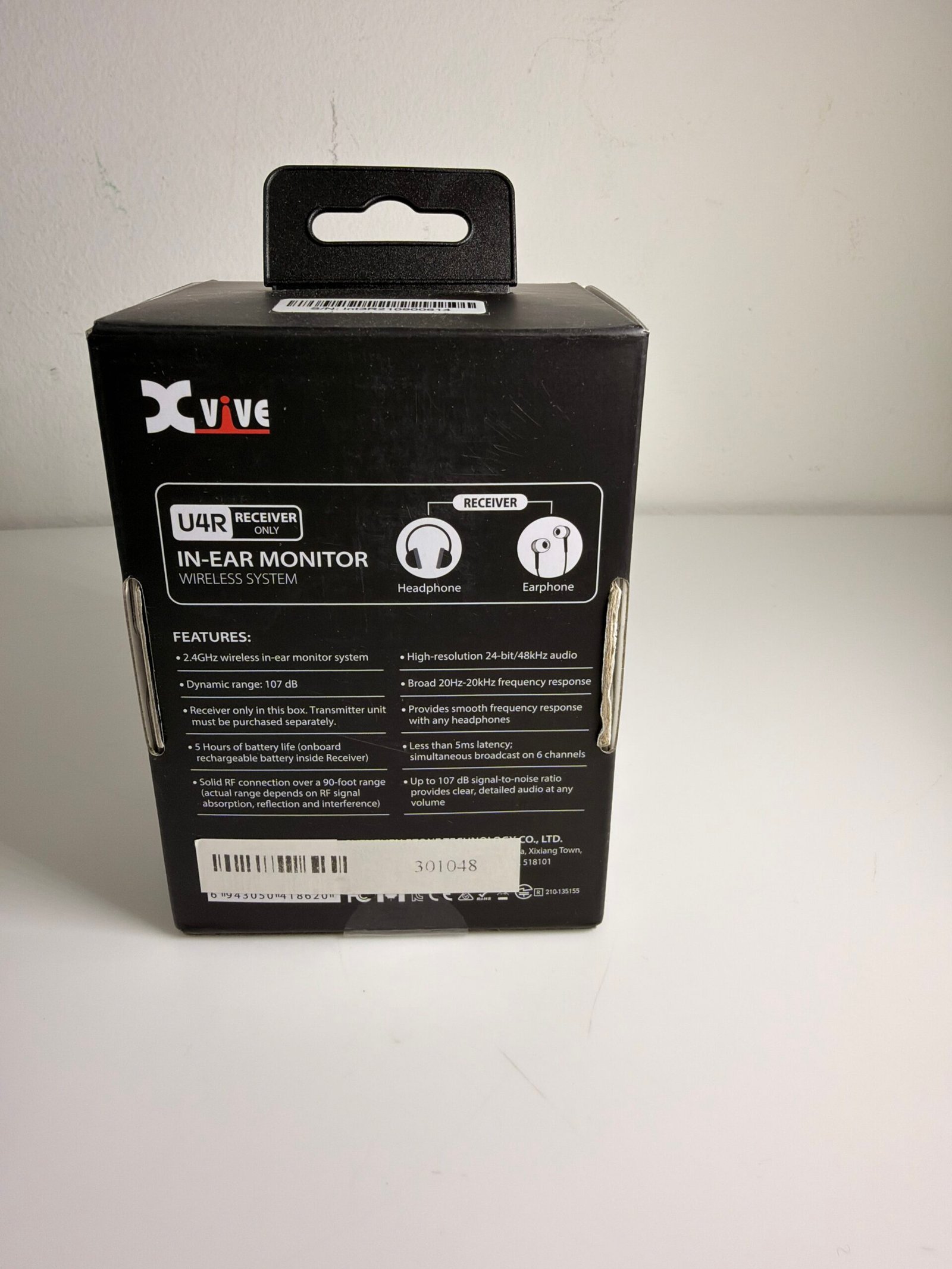 XVive U4R InEar Monitor Wireless System Receiver Only- Produto Novo (Com Caixa) - Imagem 2