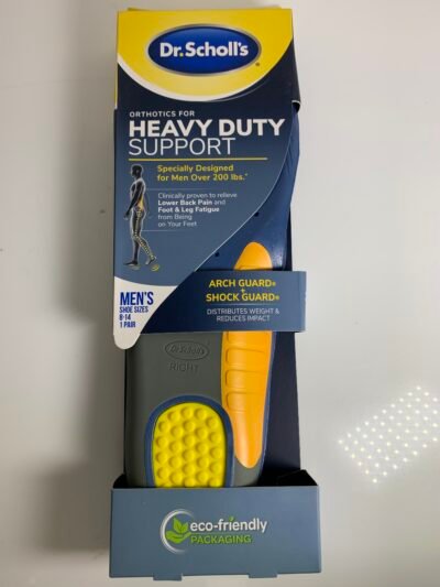 Dr Scholls Heavy Duty Support Pain Relief Orthotics Designed for Men over 200lbs- Produto Novo (Com Caixa)