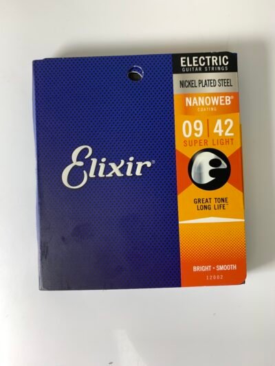 Elixir 9-42 Gauge Nickel Plated Electric Guitar String Set w/ Nanoweb Coating)- Produto Novo (Com Caixa)
