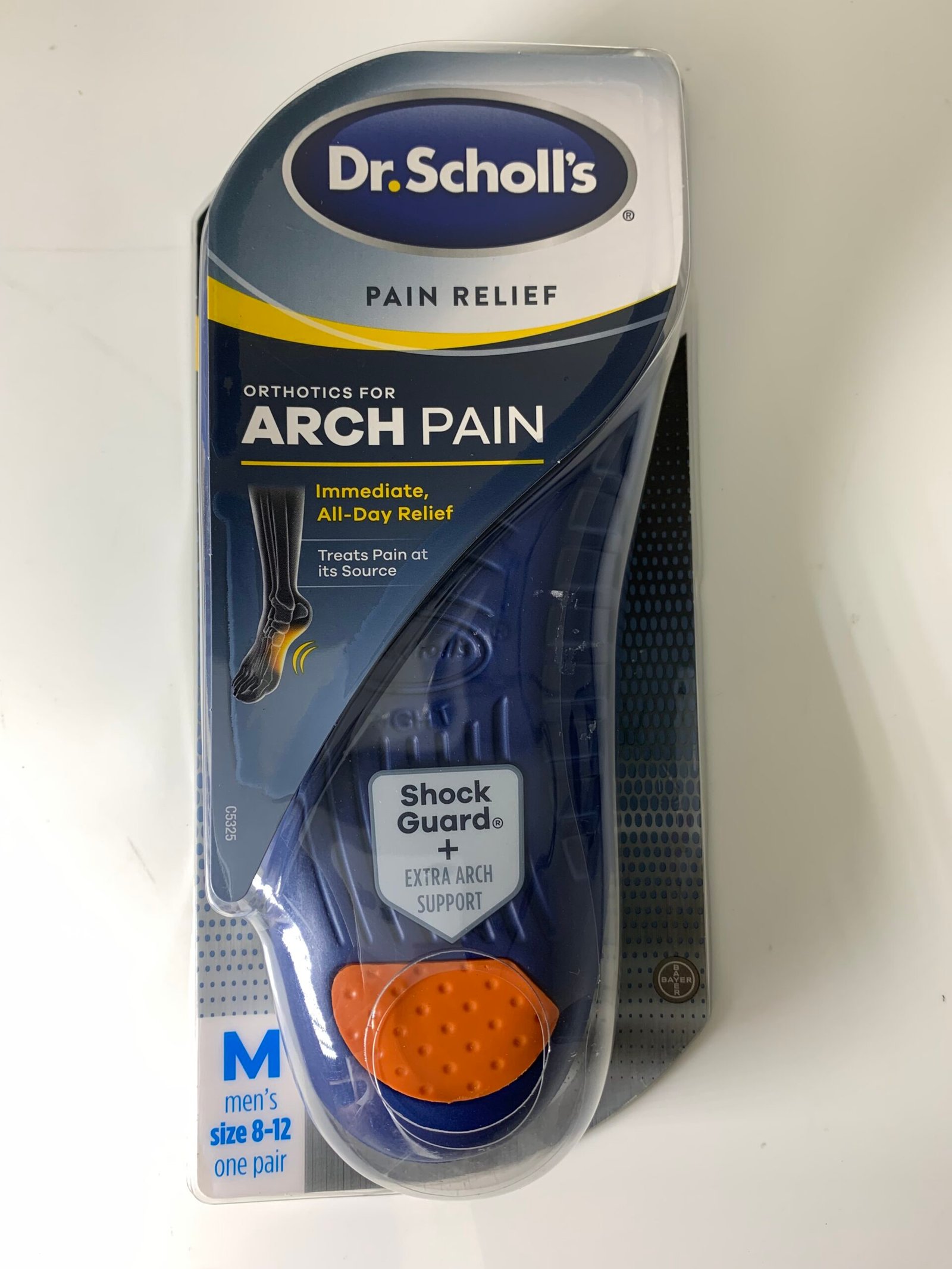 Dr. Scholl's Men's 8-12 Pain Relief Arch Pain Orthotics w/ Shock Guard..+- Produto Novo (Com Caixa)