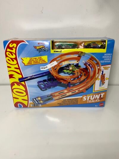NEW - Hot Wheels Stunt Tracks Whip Around Raceway w/ 2 Cars Toy Stunts Crash