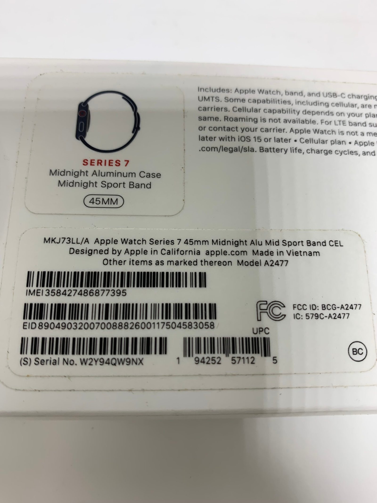 Apple Watch Series 7 GPS + Cellular, 45mm Midnight Aluminum Case with Midnight Sport Band (Produto Novo)(Lacrado) - Imagem 4