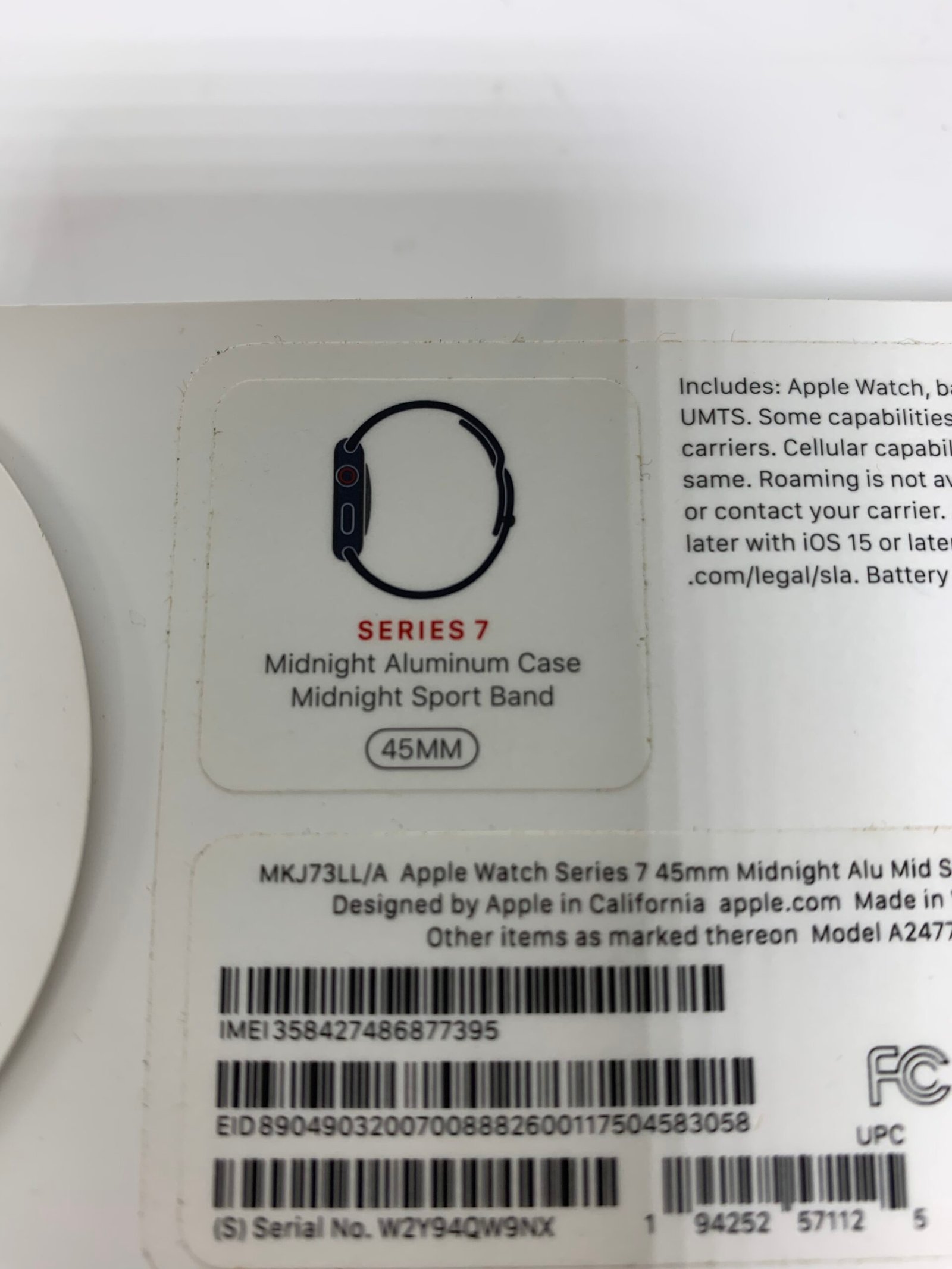 Apple Watch Series 7 GPS + Cellular, 45mm Midnight Aluminum Case with Midnight Sport Band (Produto Novo)(Lacrado) - Imagem 2