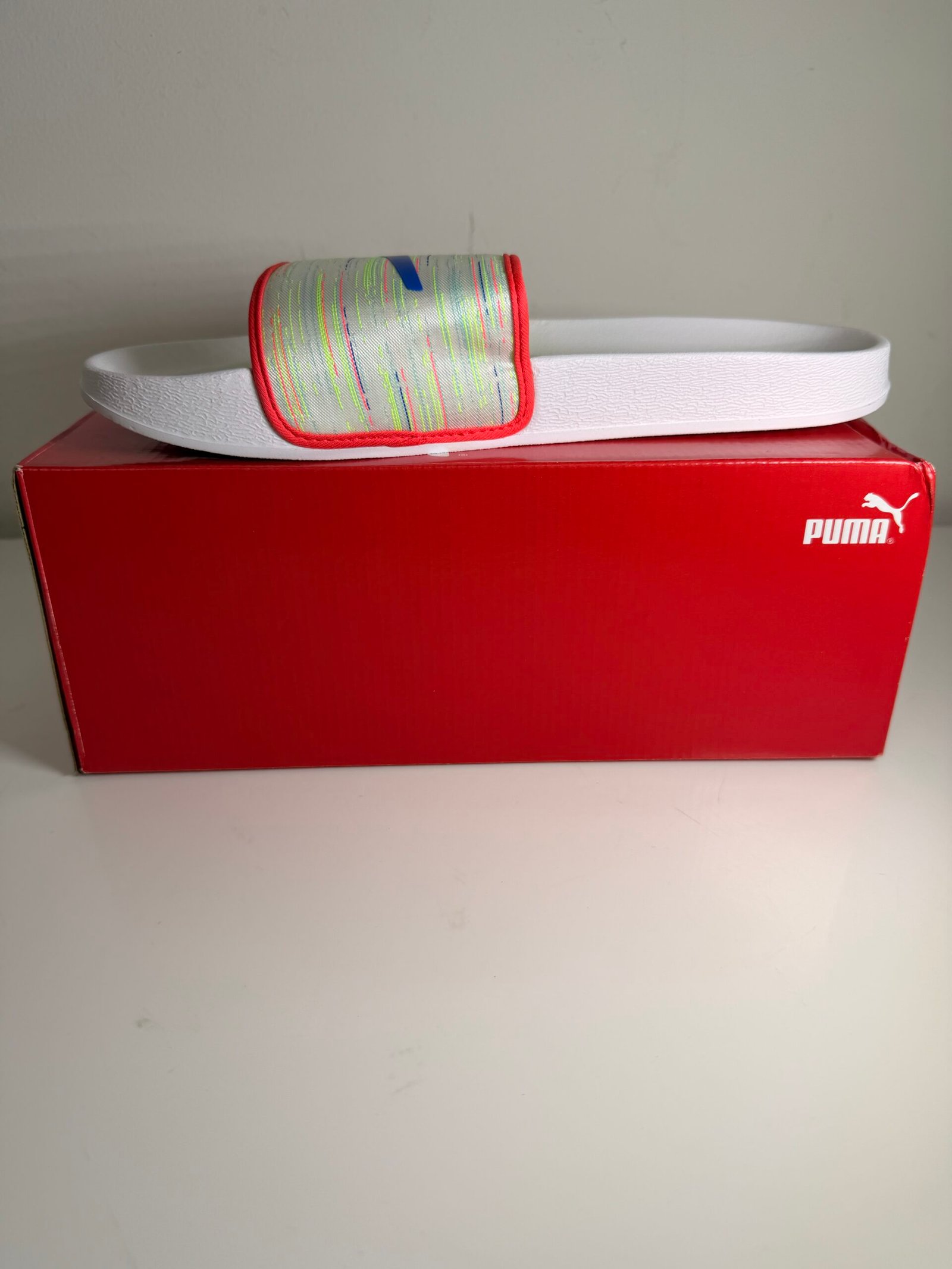 PUMA Leadcat Ftr Spectra Slides Mens White Casual Sandals 382894-01 size 10 - Imagem 6