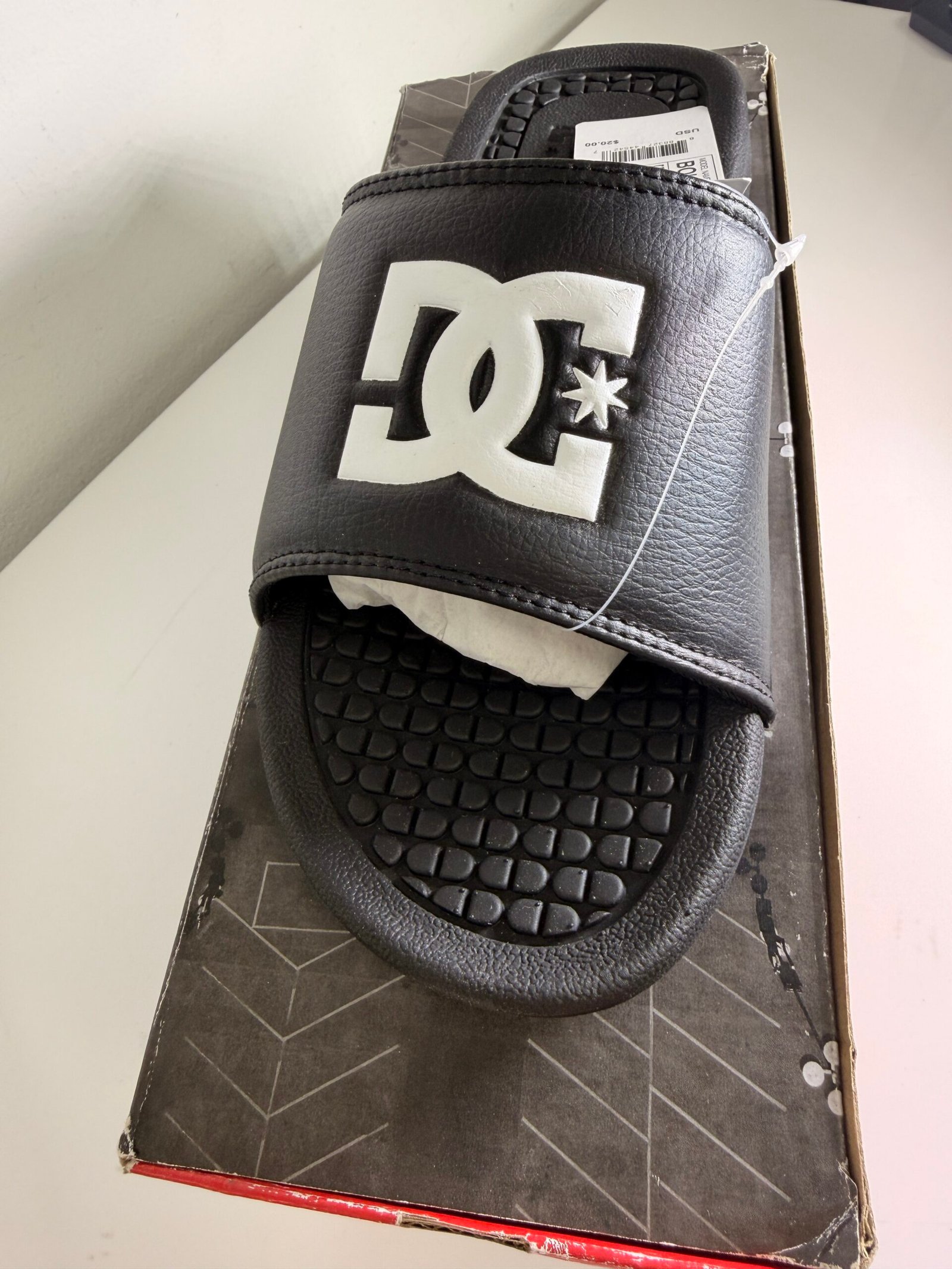 DC Shoes Bolsa Slides Size 10 Black NEW - Imagem 5