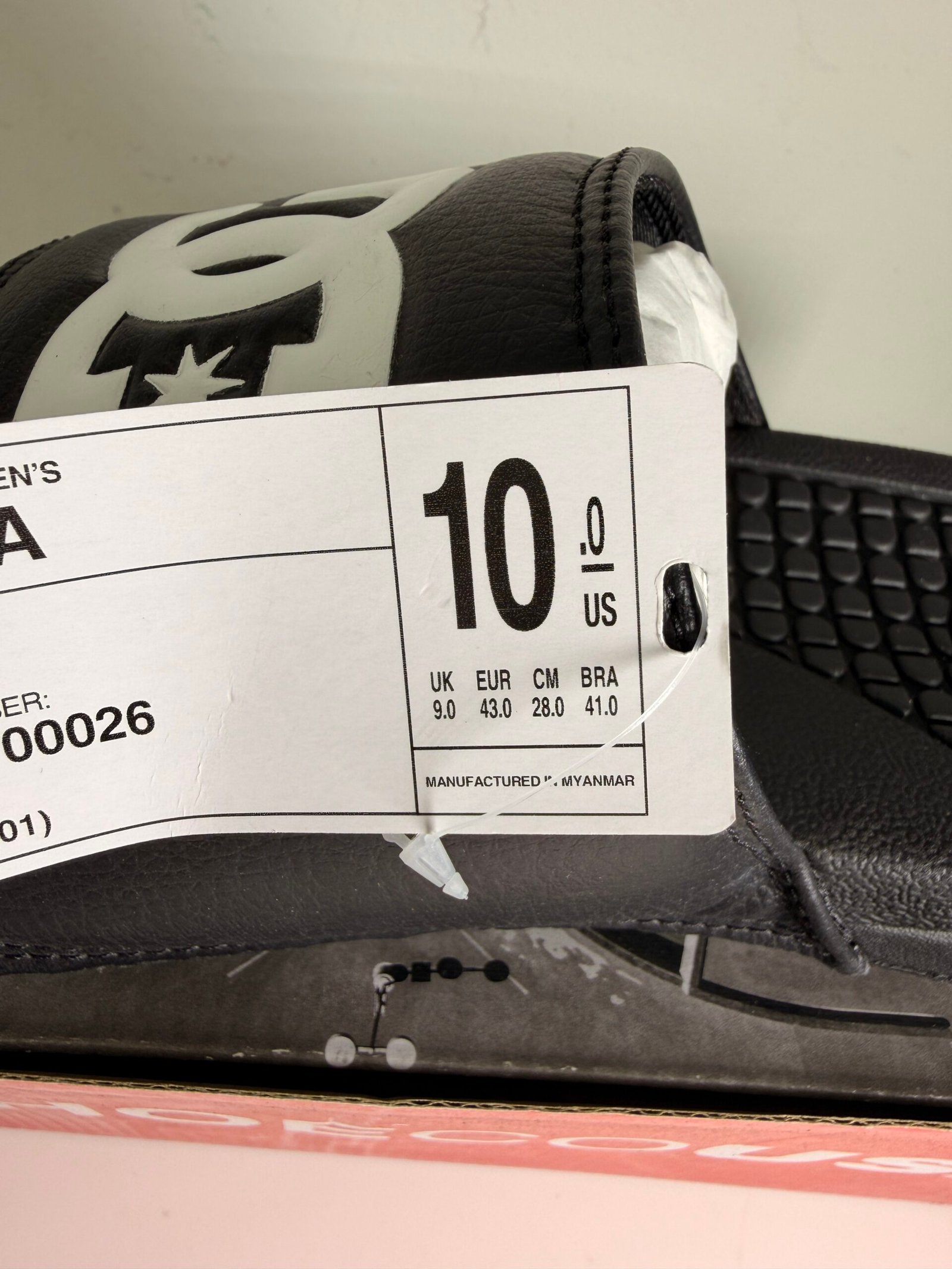 DC Shoes Bolsa Slides Size 10 Black NEW - Imagem 4