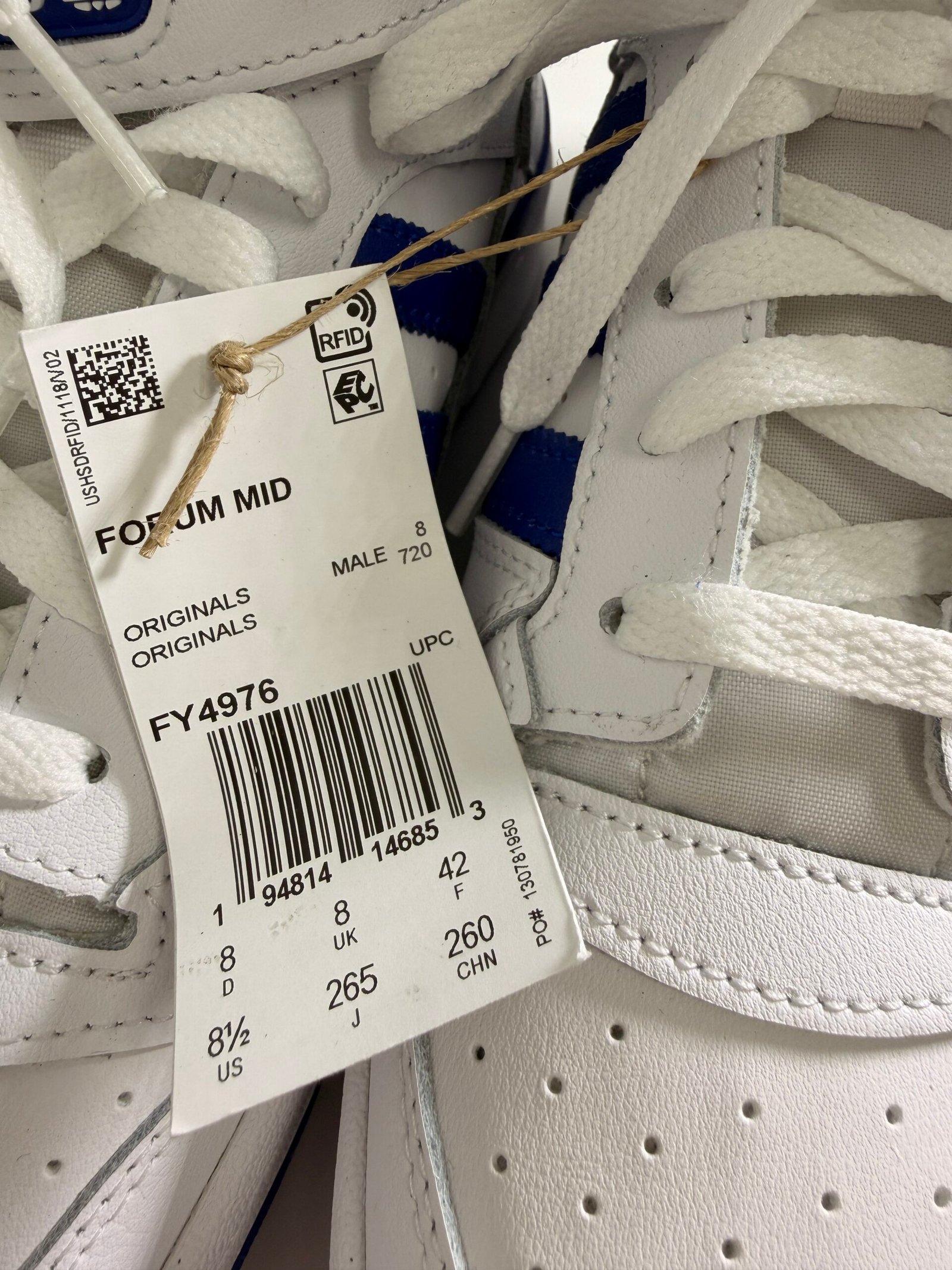 Adidas Forum Mid FY4976 White/Royal Size8 1/2 - Imagem 10