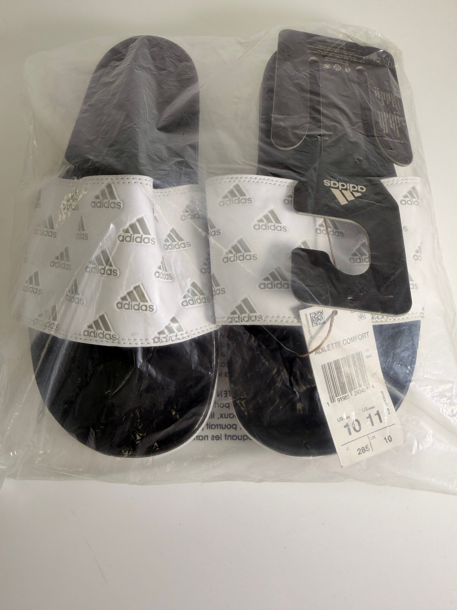 Adidas Men ADILETTE Comfort Slipper White Gray Shoes Slide Casual Sandals GV9737