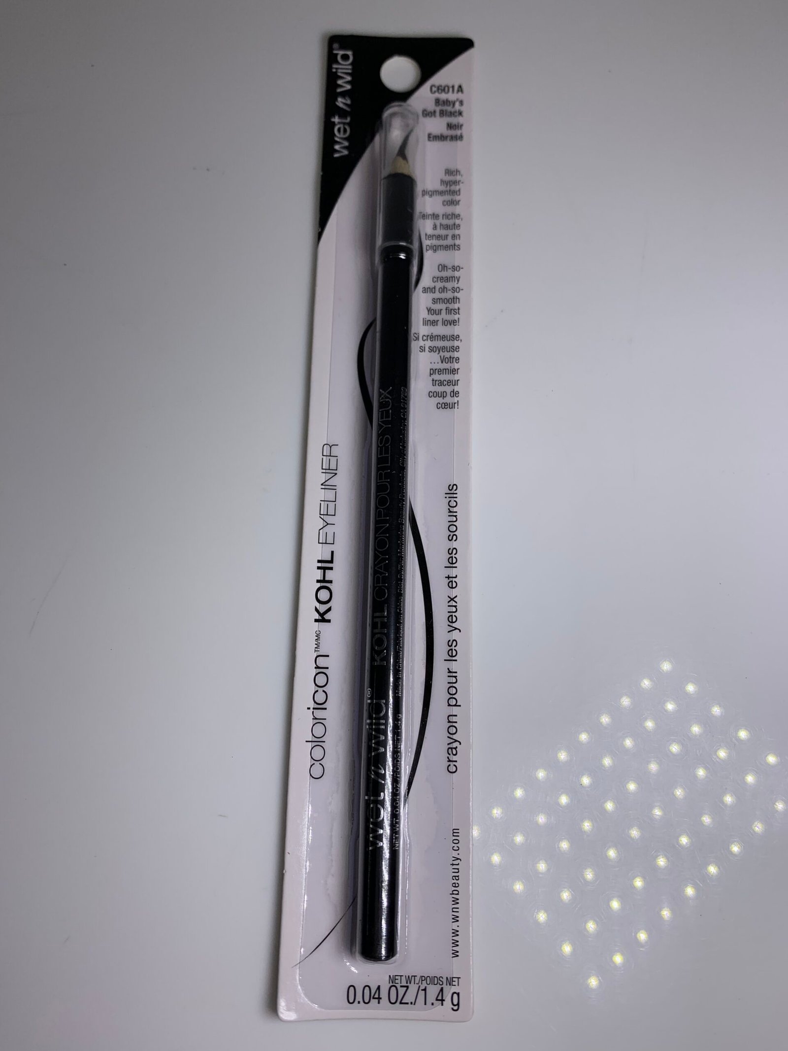 Wet n Wild COLORICON Kohl Eyeliner. Baby's Got Black .04oz
