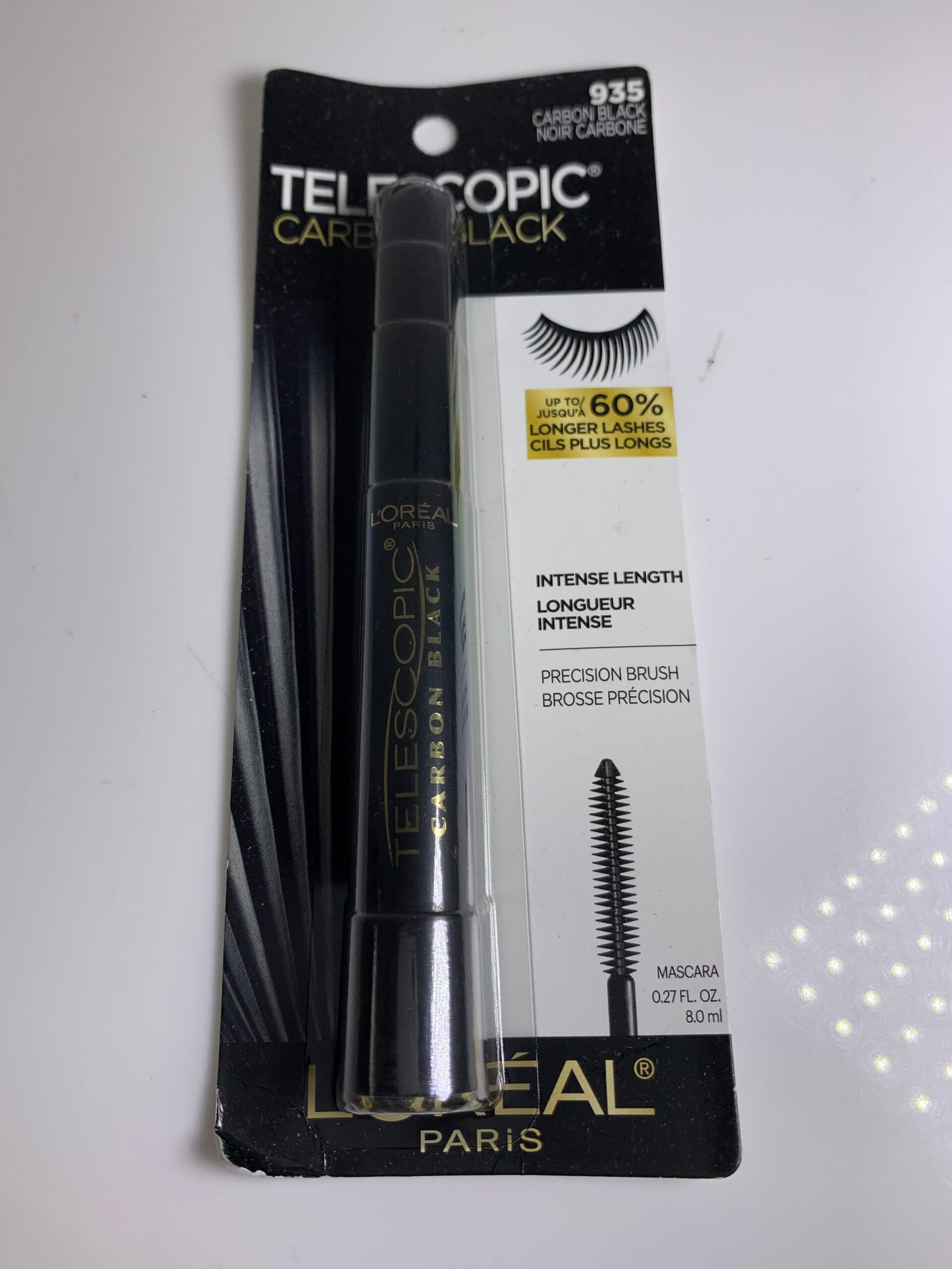 L'Oreal Paris Telescopic Washable Mascara, Carbon Black 935, 0.27 fl oz NEW
